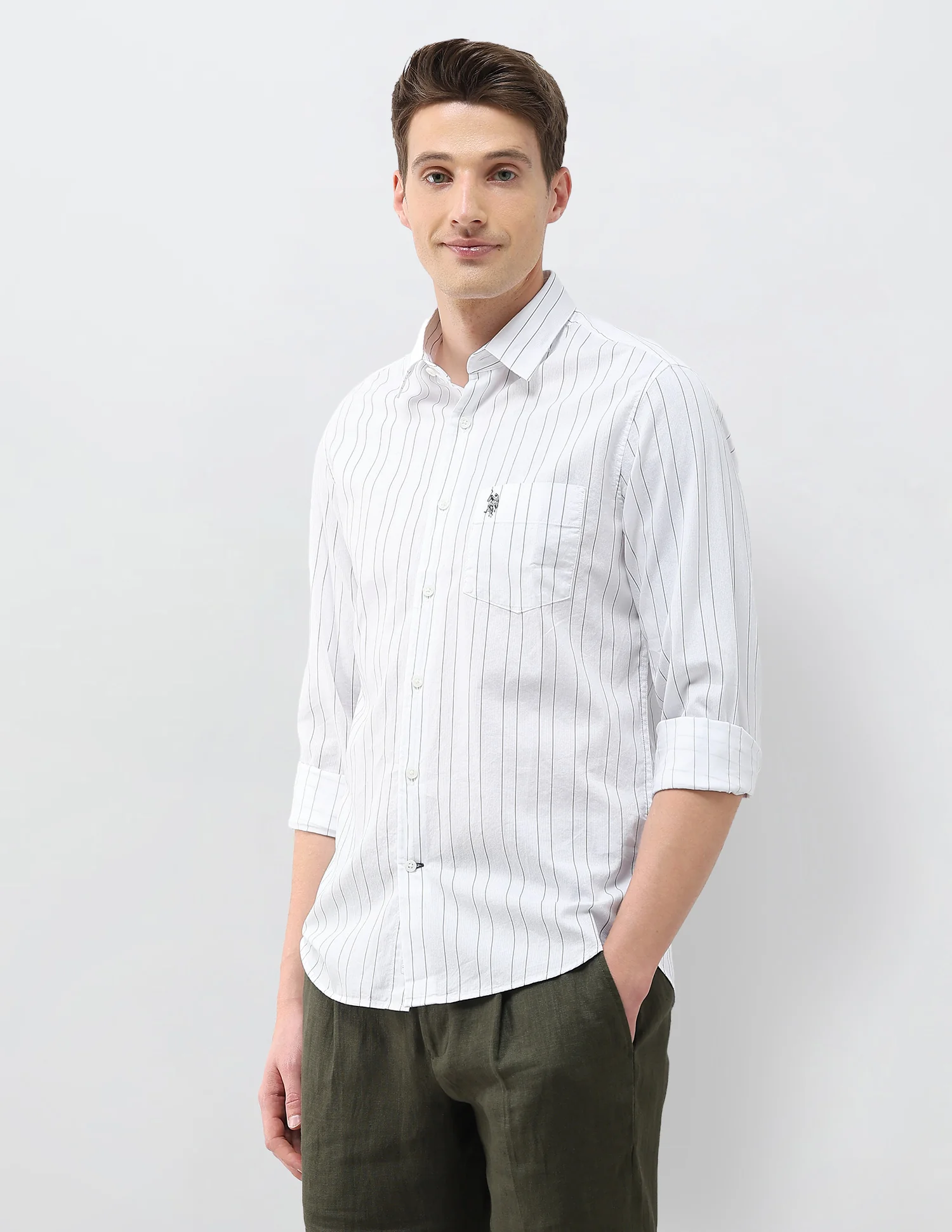 Vertical Striped Regular Fit Shirt - Image 4