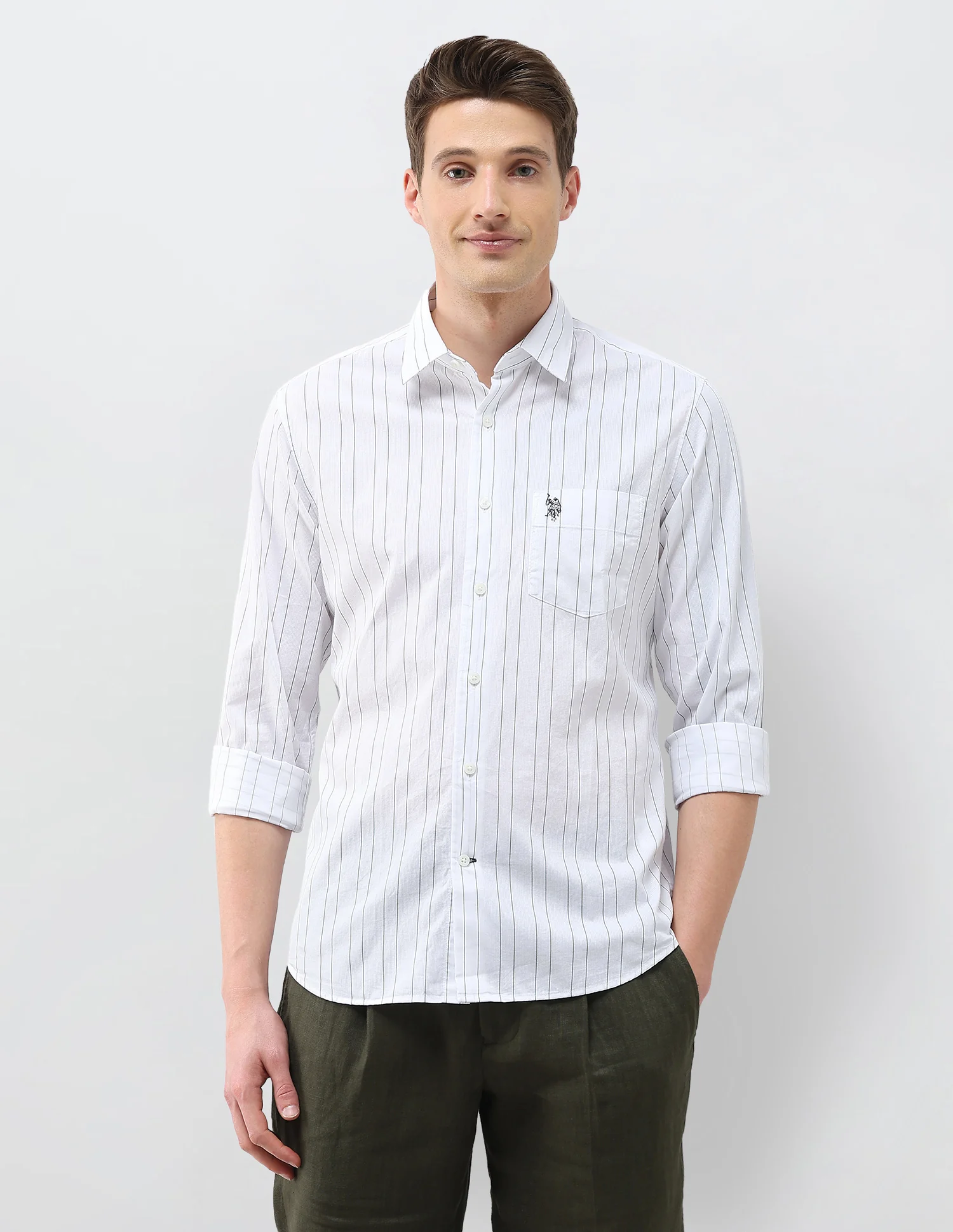 Vertical Striped Regular Fit Shirt - Image 6