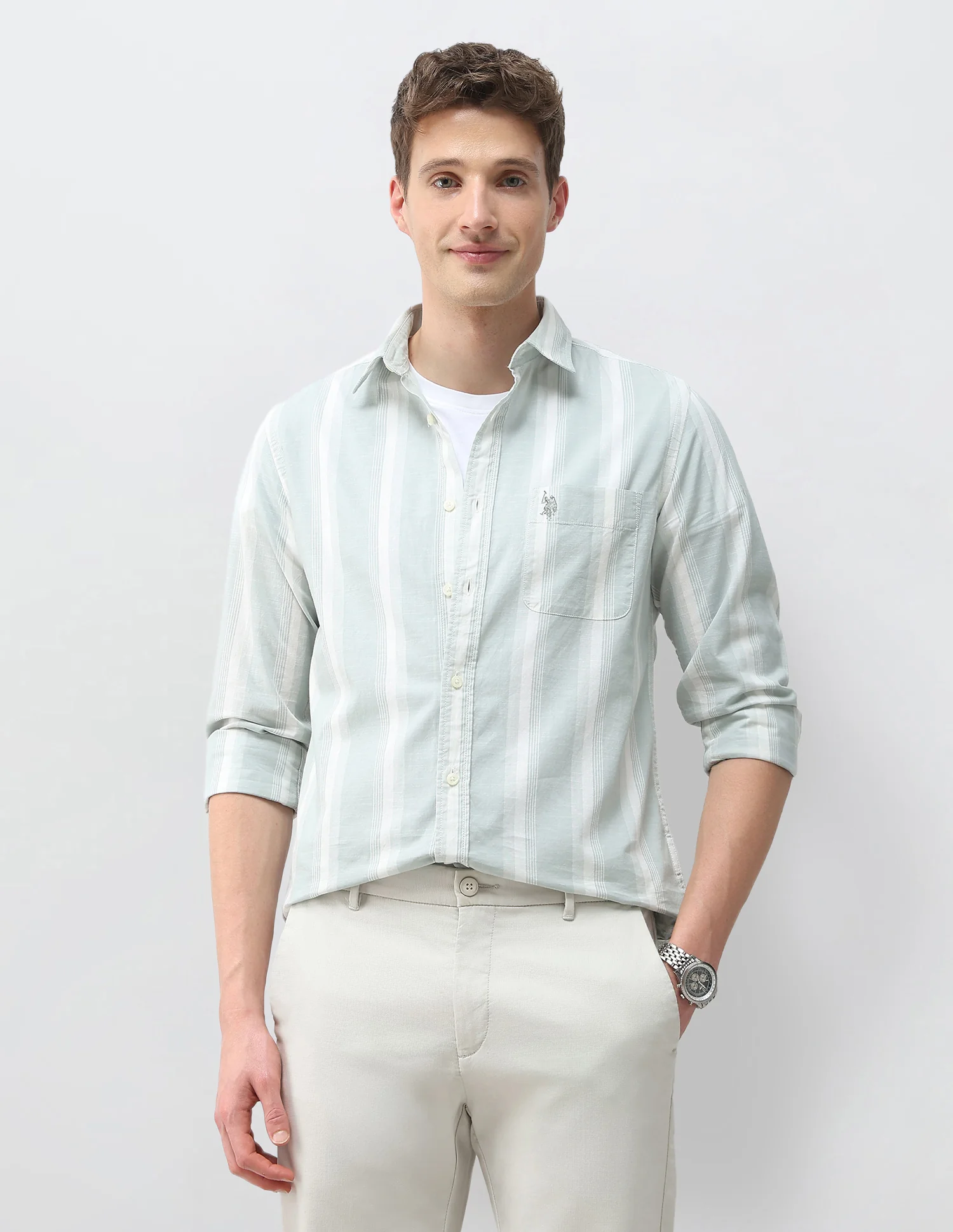 Vertical Striped Regular Fit Shirt