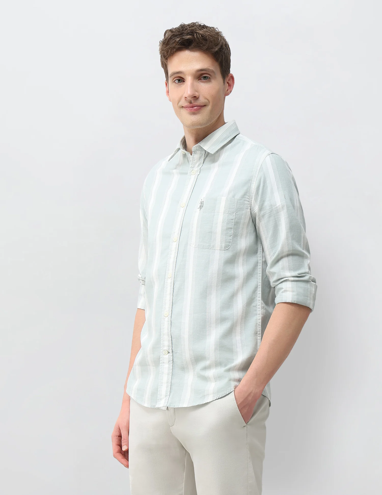 Vertical Striped Regular Fit Shirt - Image 4
