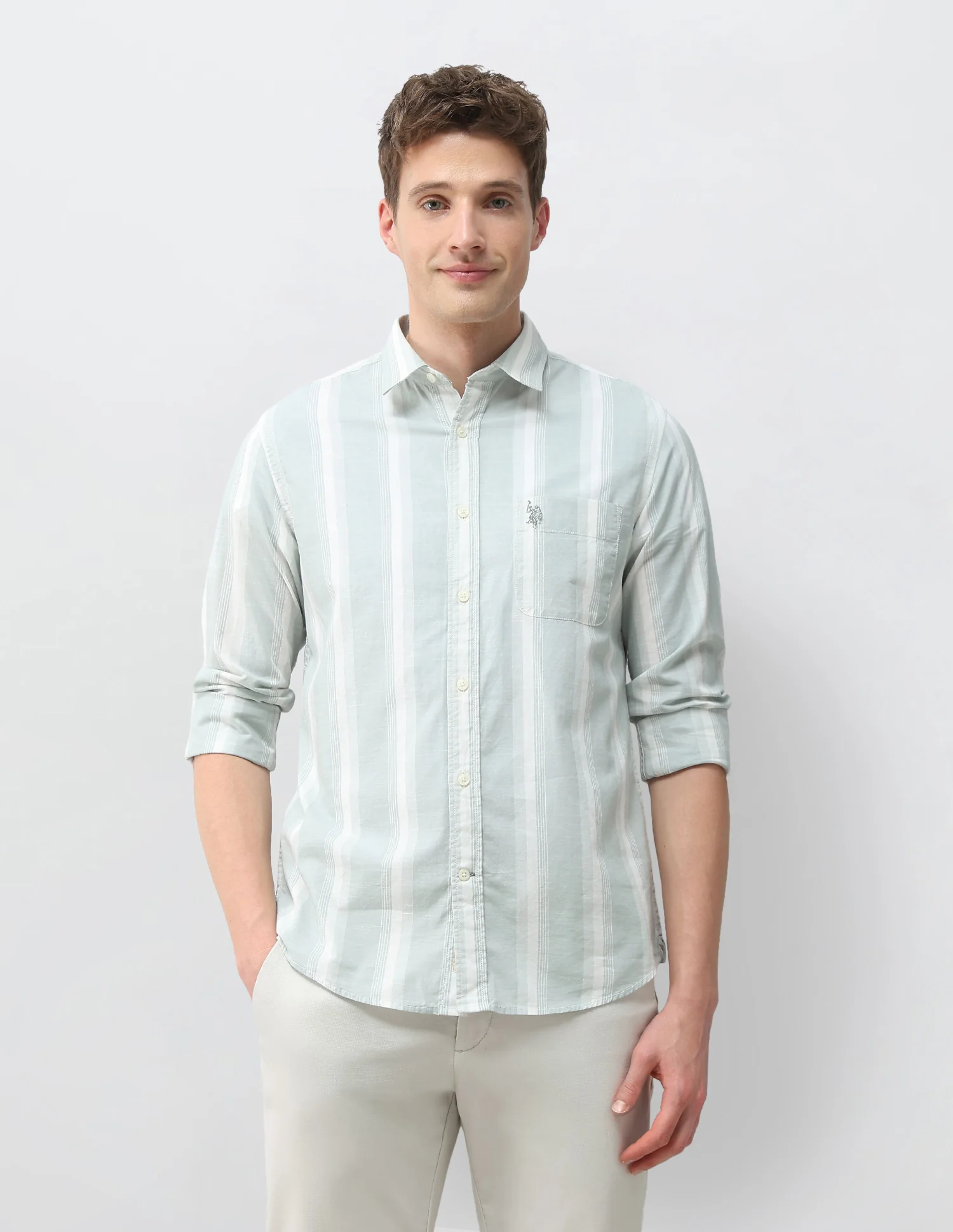 Vertical Striped Regular Fit Shirt - Image 6