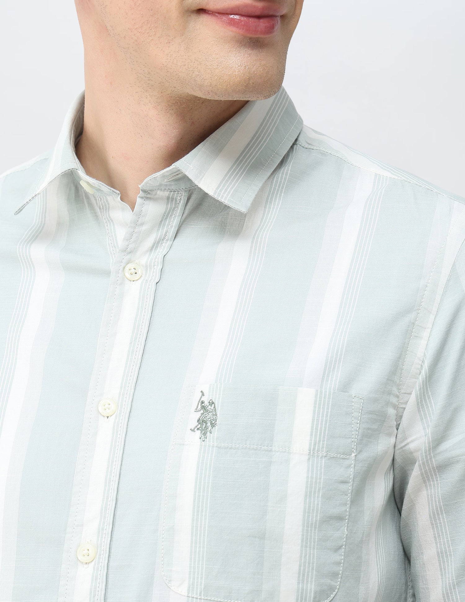 Vertical Striped Regular Fit Shirt - Image 7