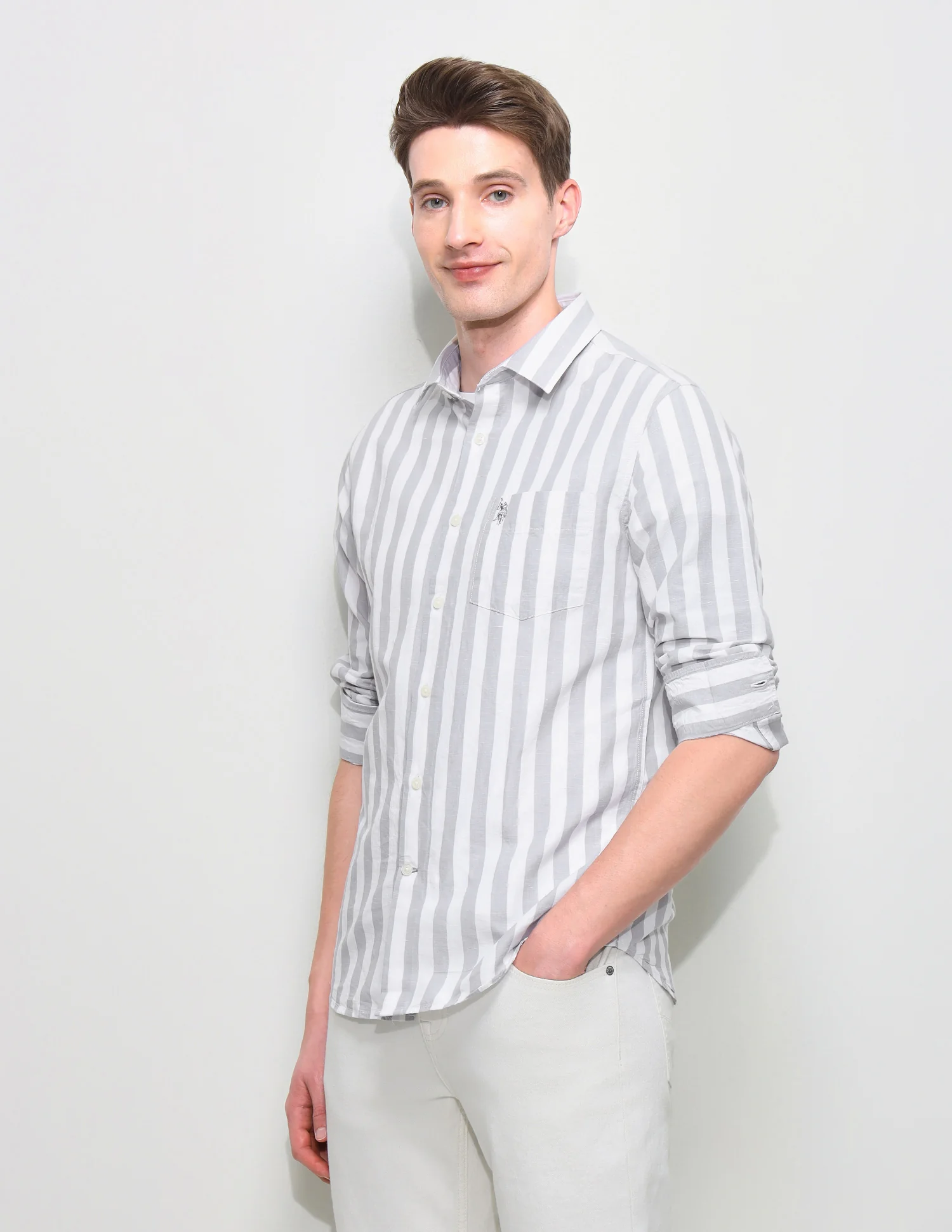 Vertical Striped Regular Fit Shirt - Image 4