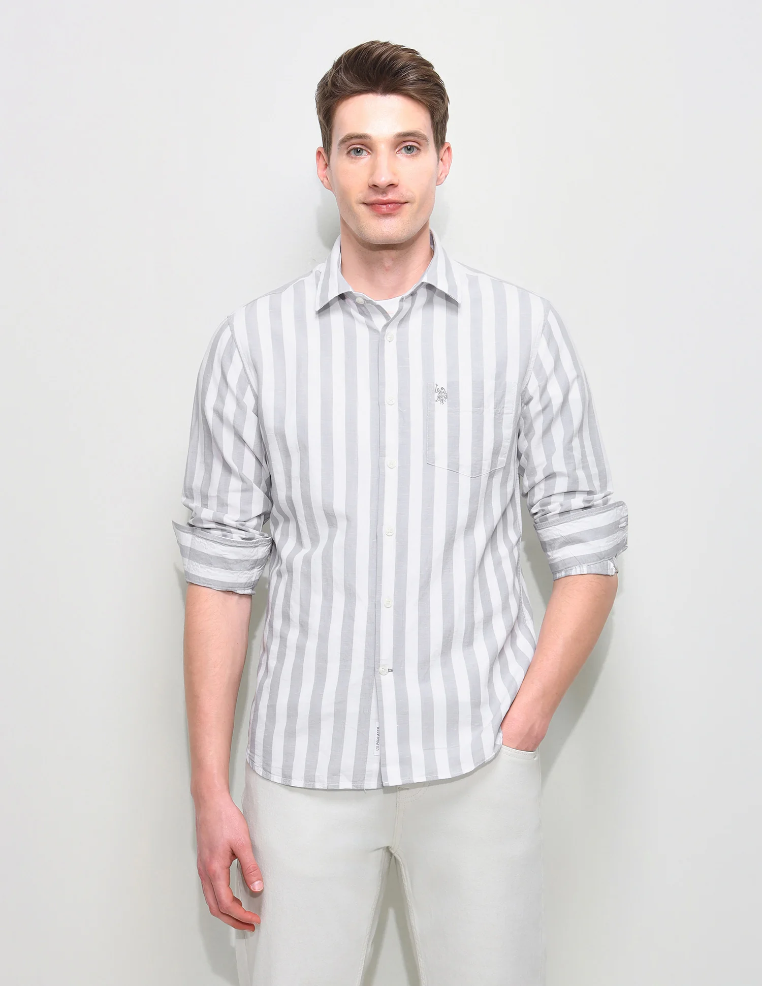 Vertical Striped Regular Fit Shirt - Image 6