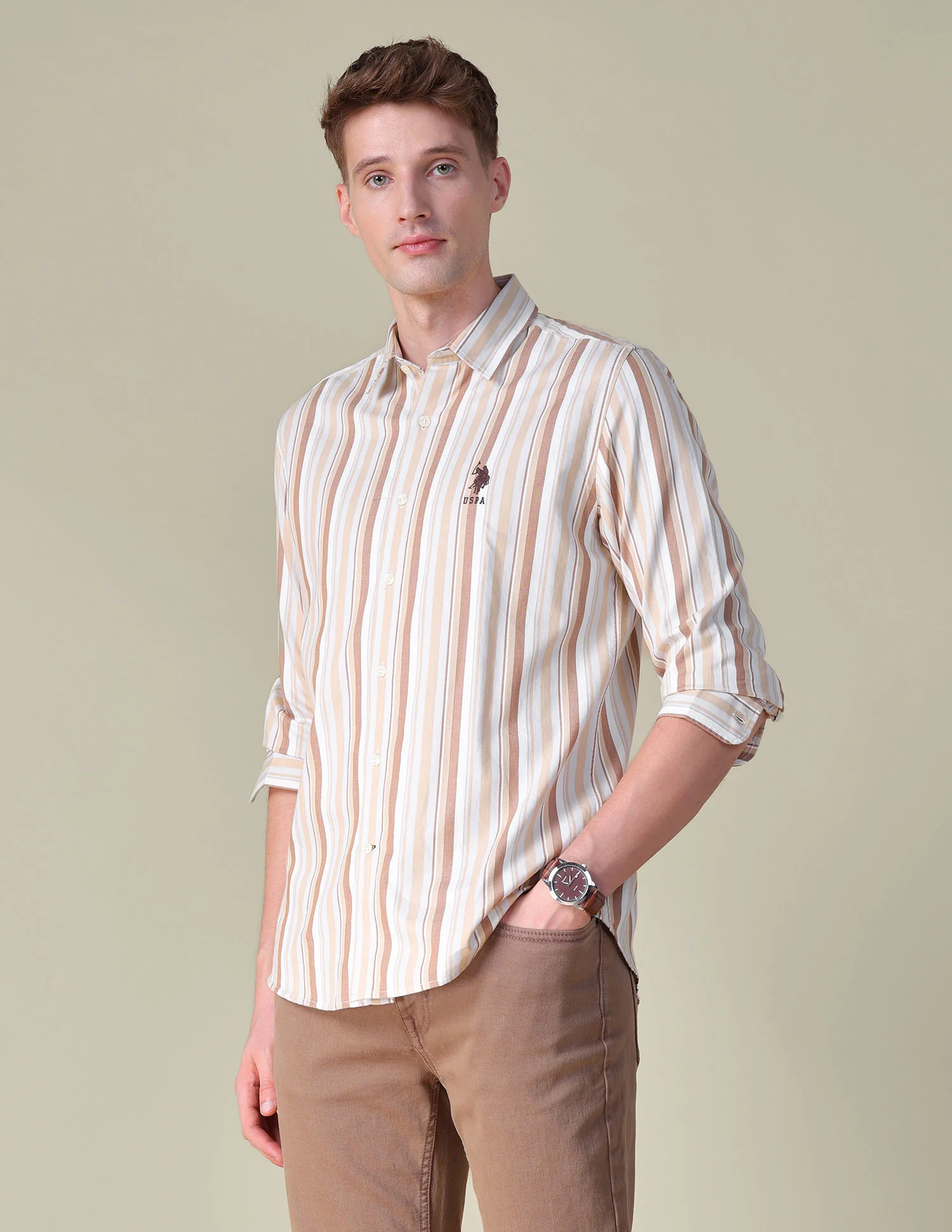 Vertical Striped Regular Fit Shirt - Image 4