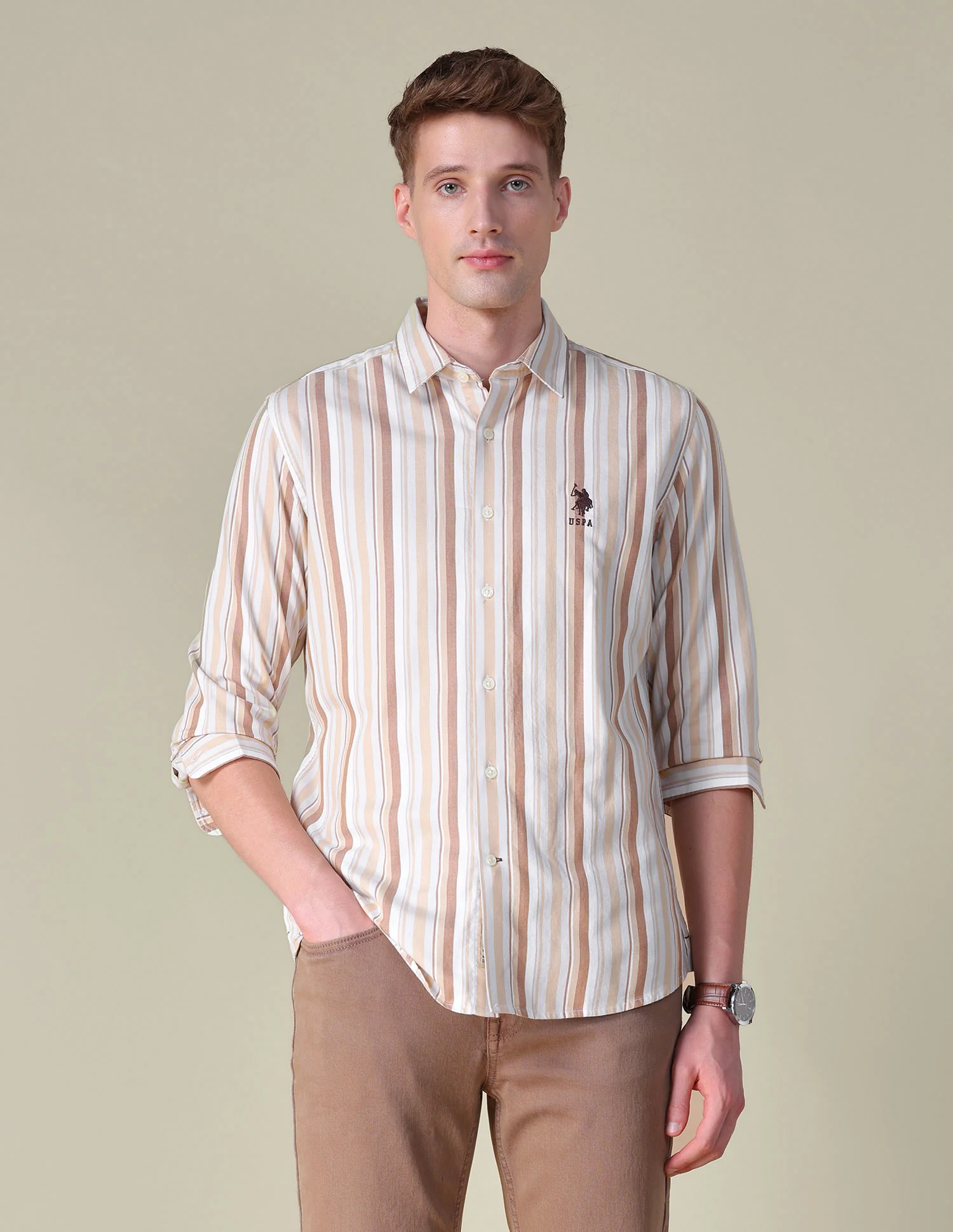 Vertical Striped Regular Fit Shirt - Image 6