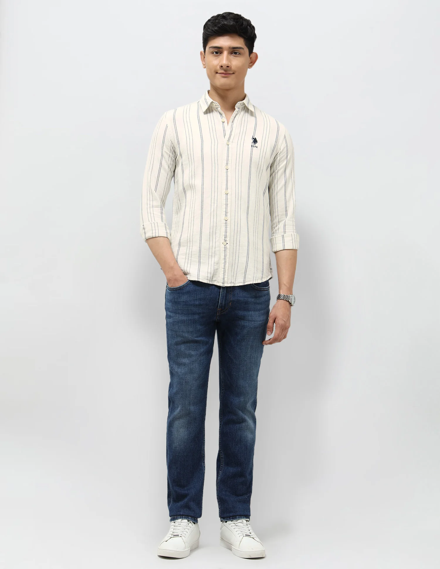 Vertical Striped Regular Fit Shirt - Image 3