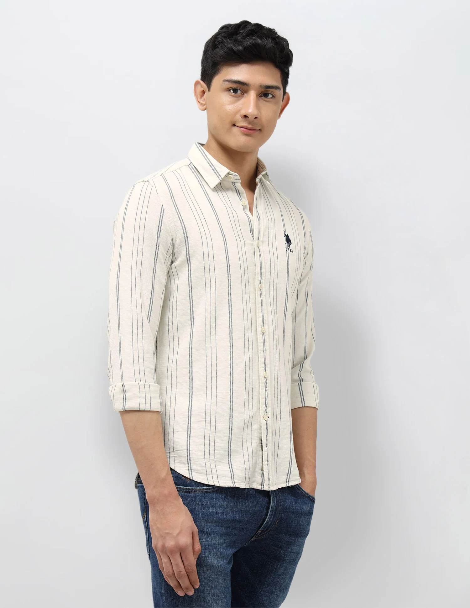 Vertical Striped Regular Fit Shirt - Image 4