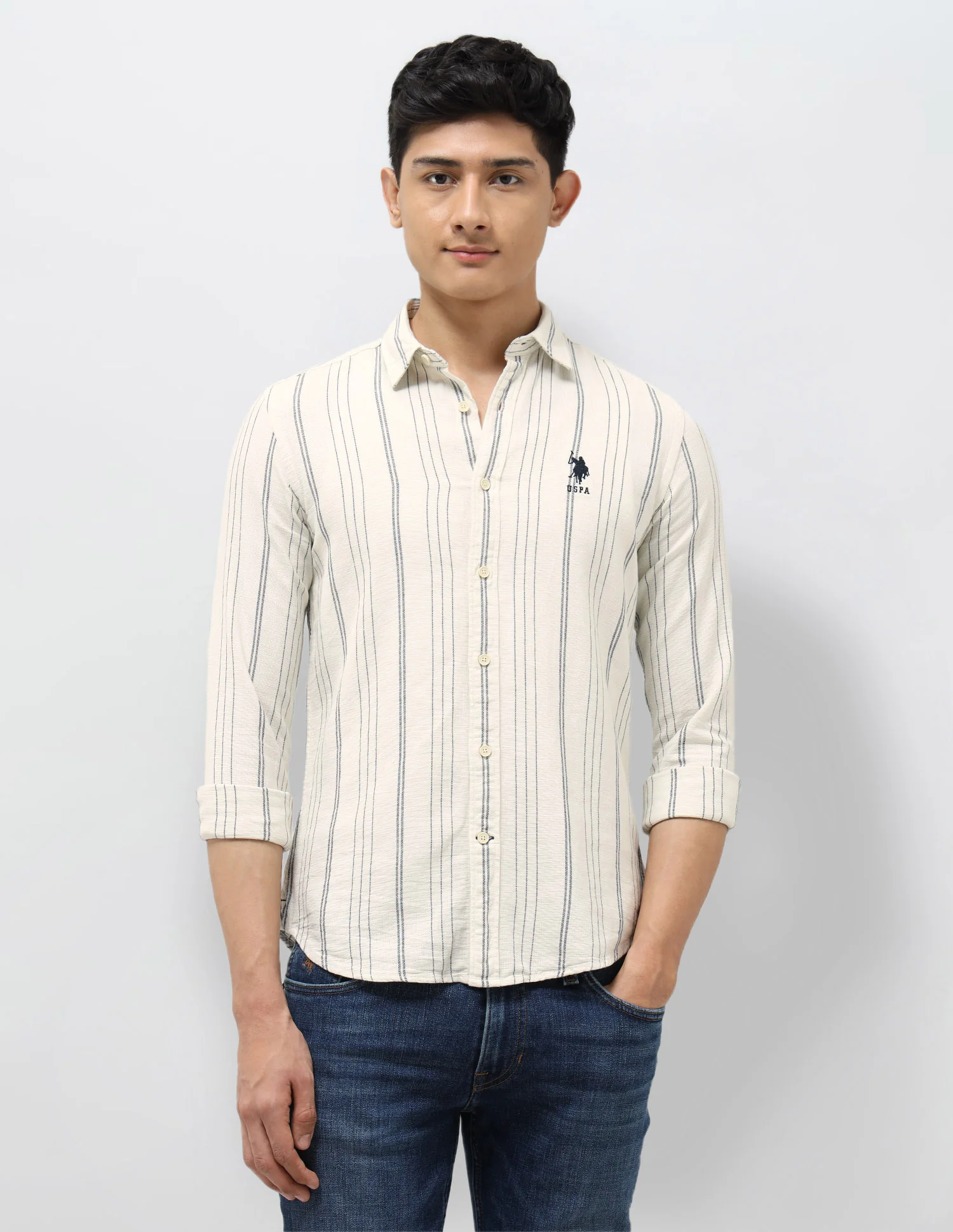 Vertical Striped Regular Fit Shirt - Image 6