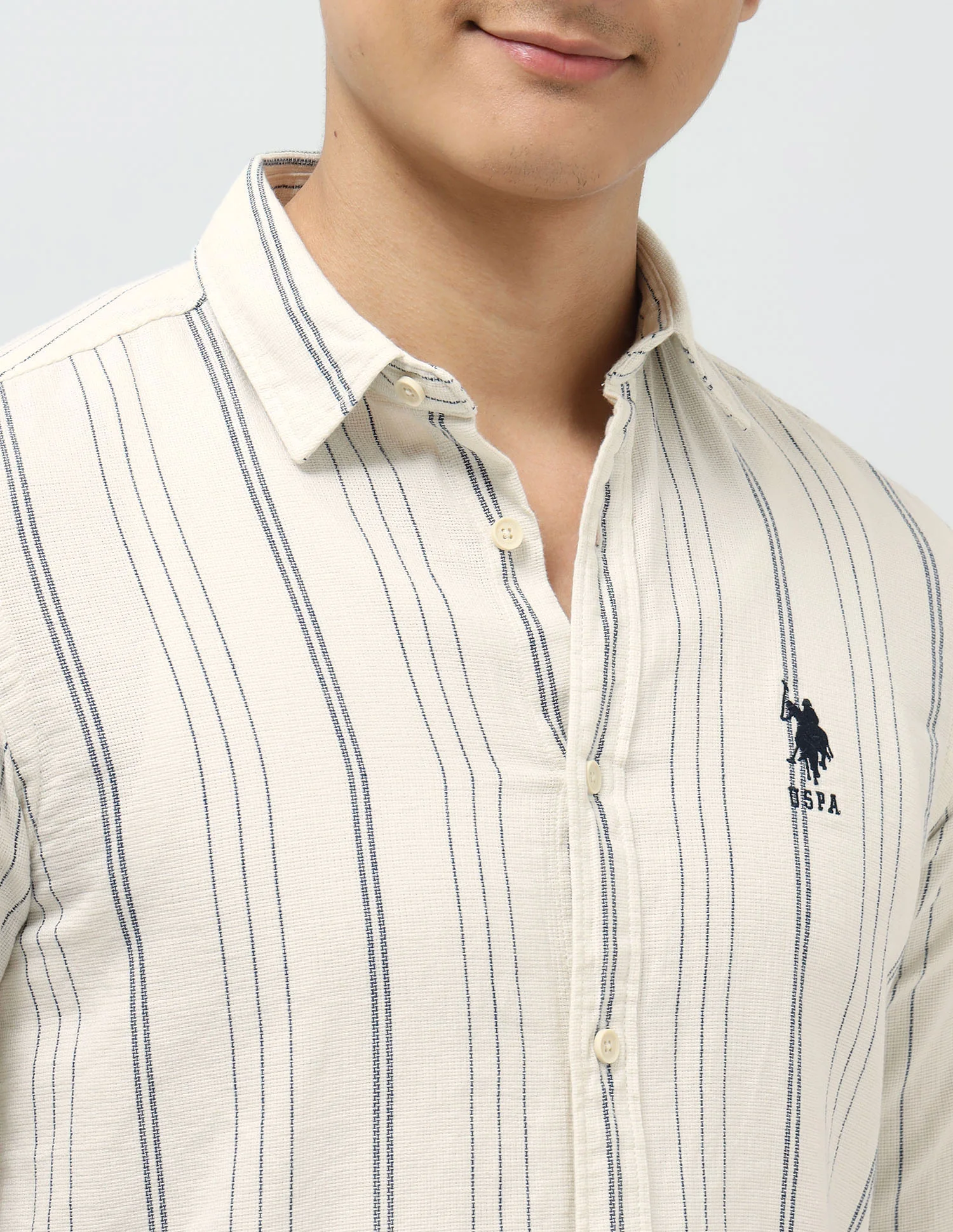Vertical Striped Regular Fit Shirt - Image 7