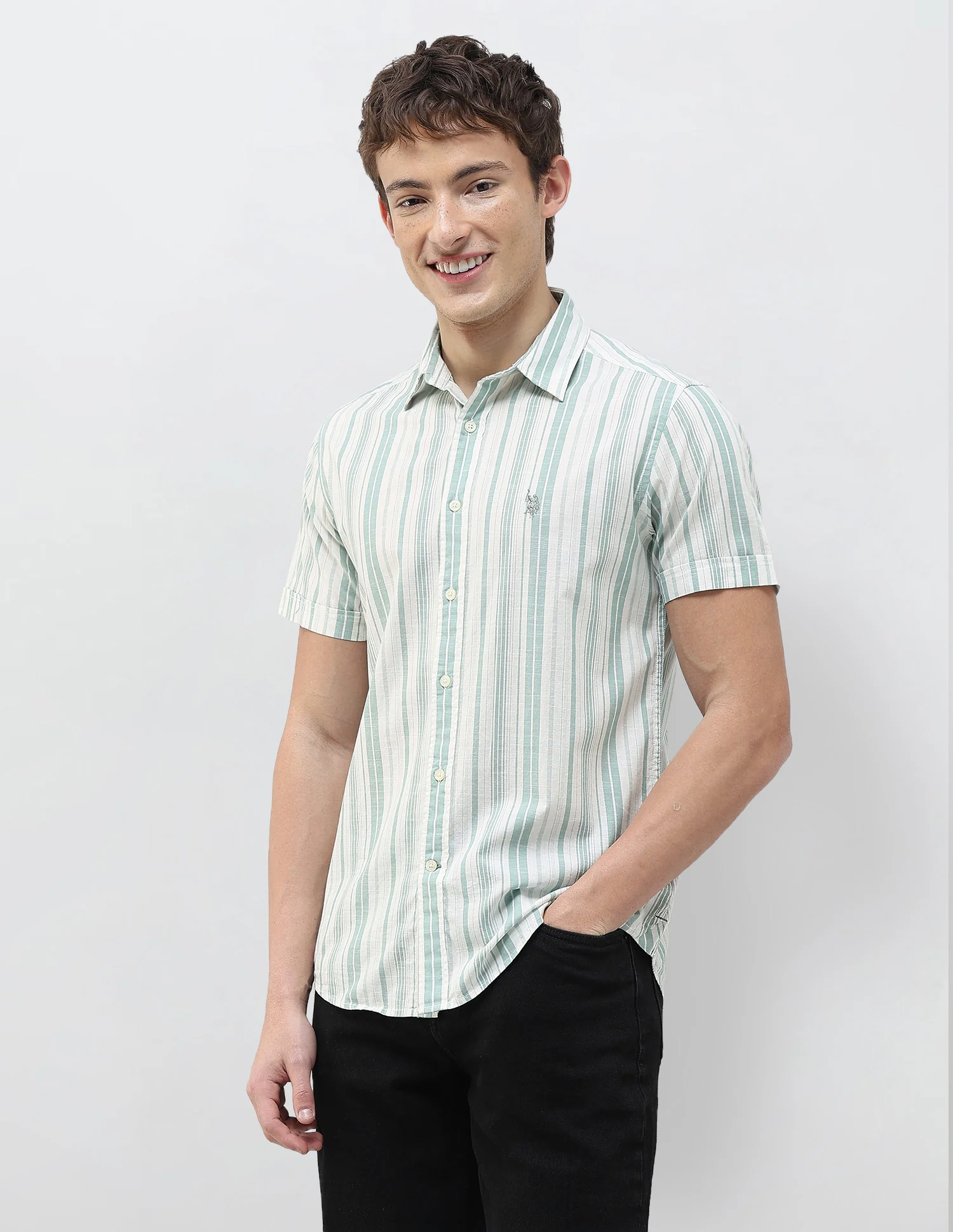Vertical Striped Regular Fit Shirt - Image 4