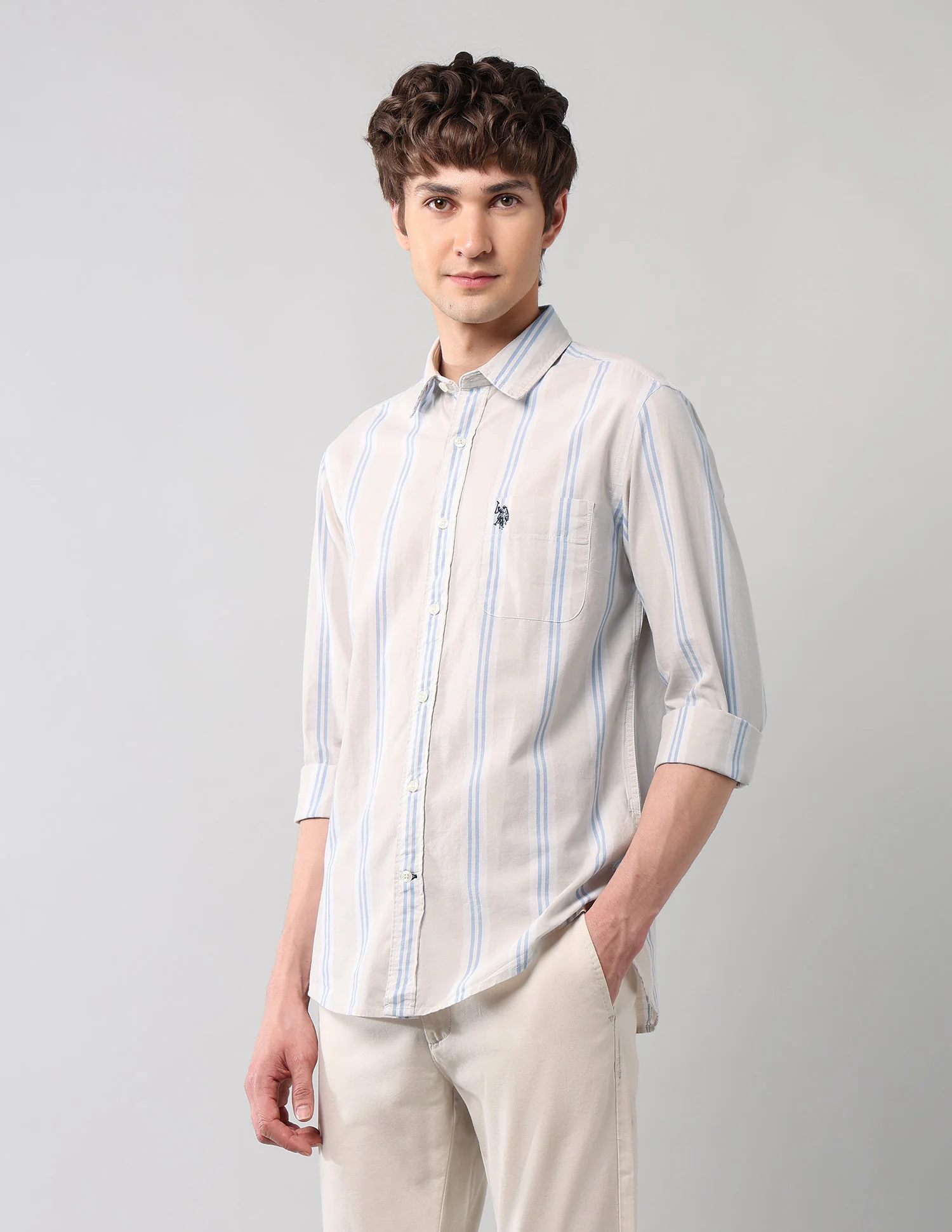 Vertical Striped Regular Fit Shirt - Image 4