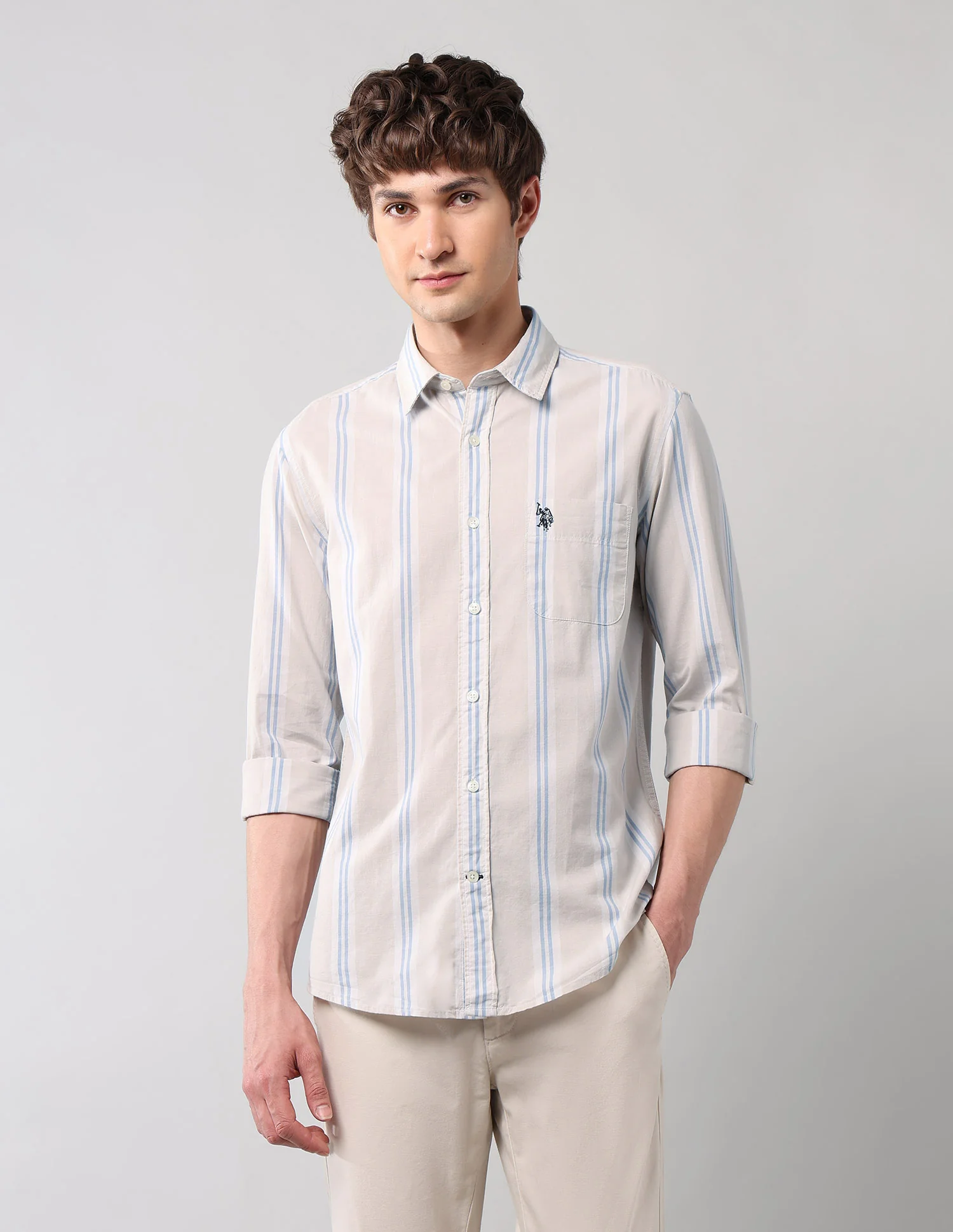Vertical Striped Regular Fit Shirt - Image 6