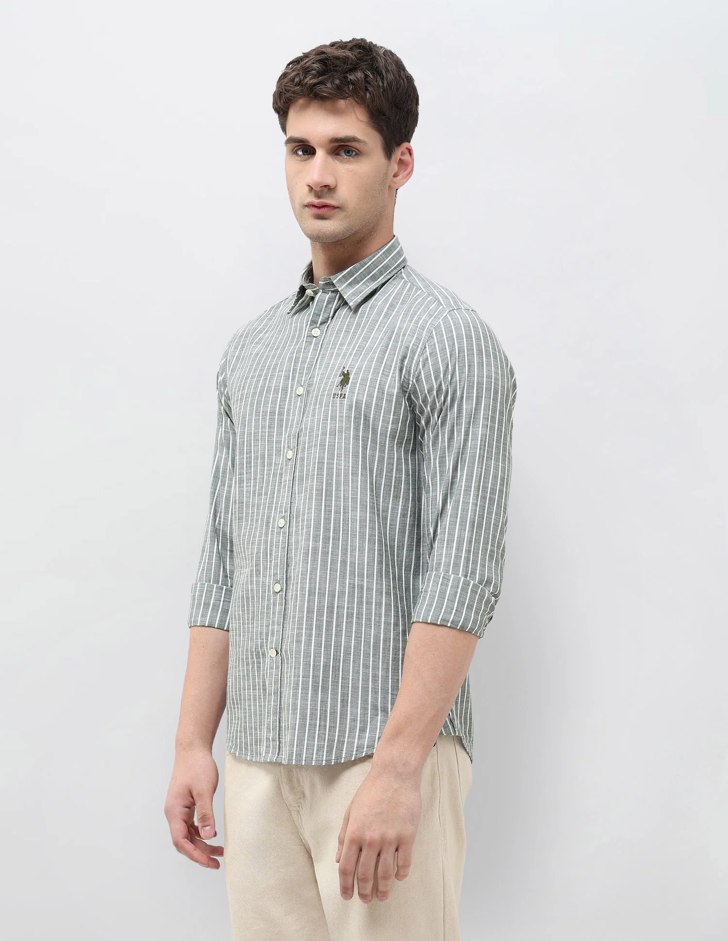 Vertical Striped Regular Fit Shirt - Image 4
