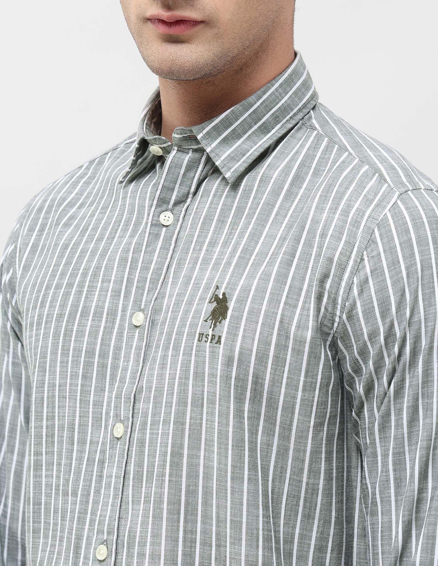 Vertical Striped Regular Fit Shirt - Image 7