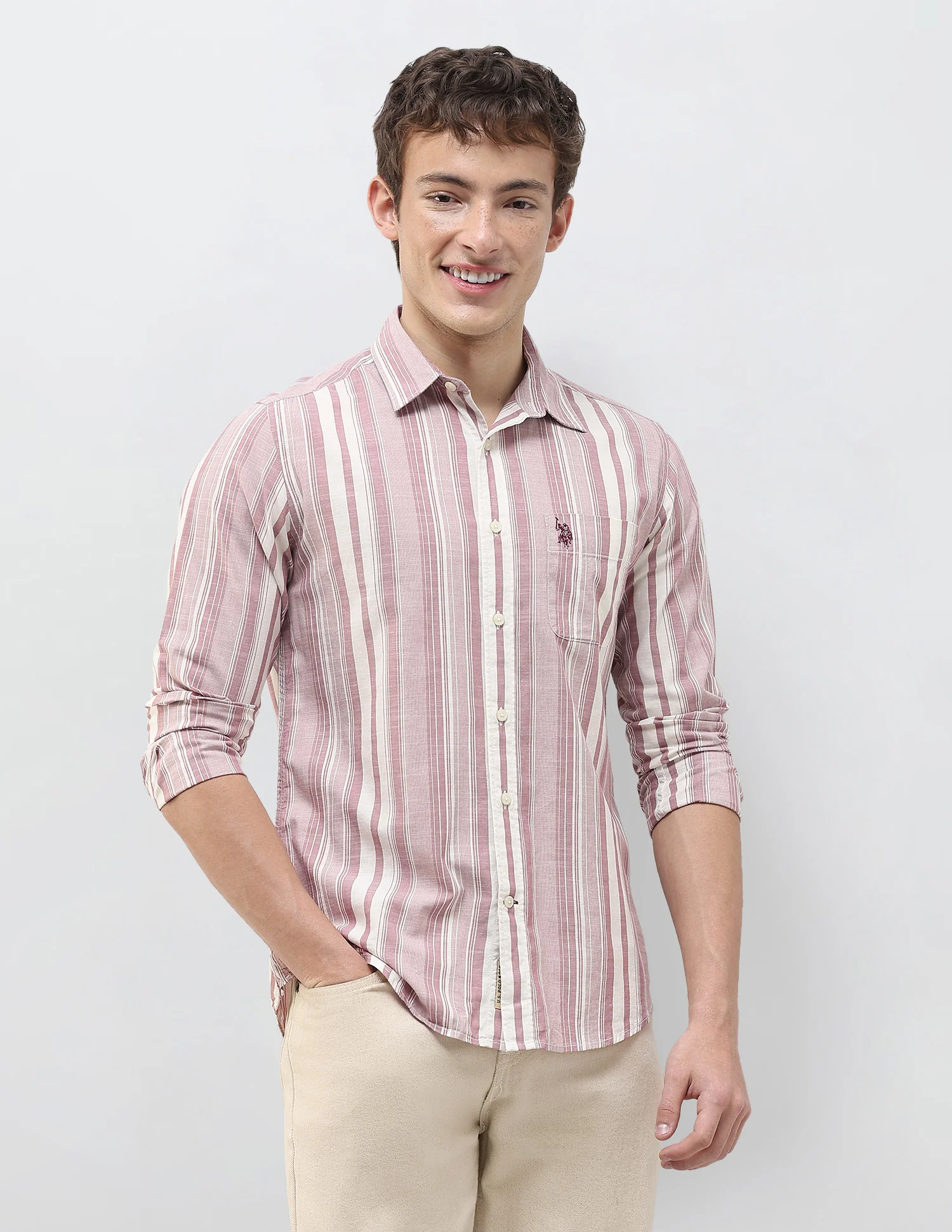 Vertical Striped Regular Fit Shirt - Image 4