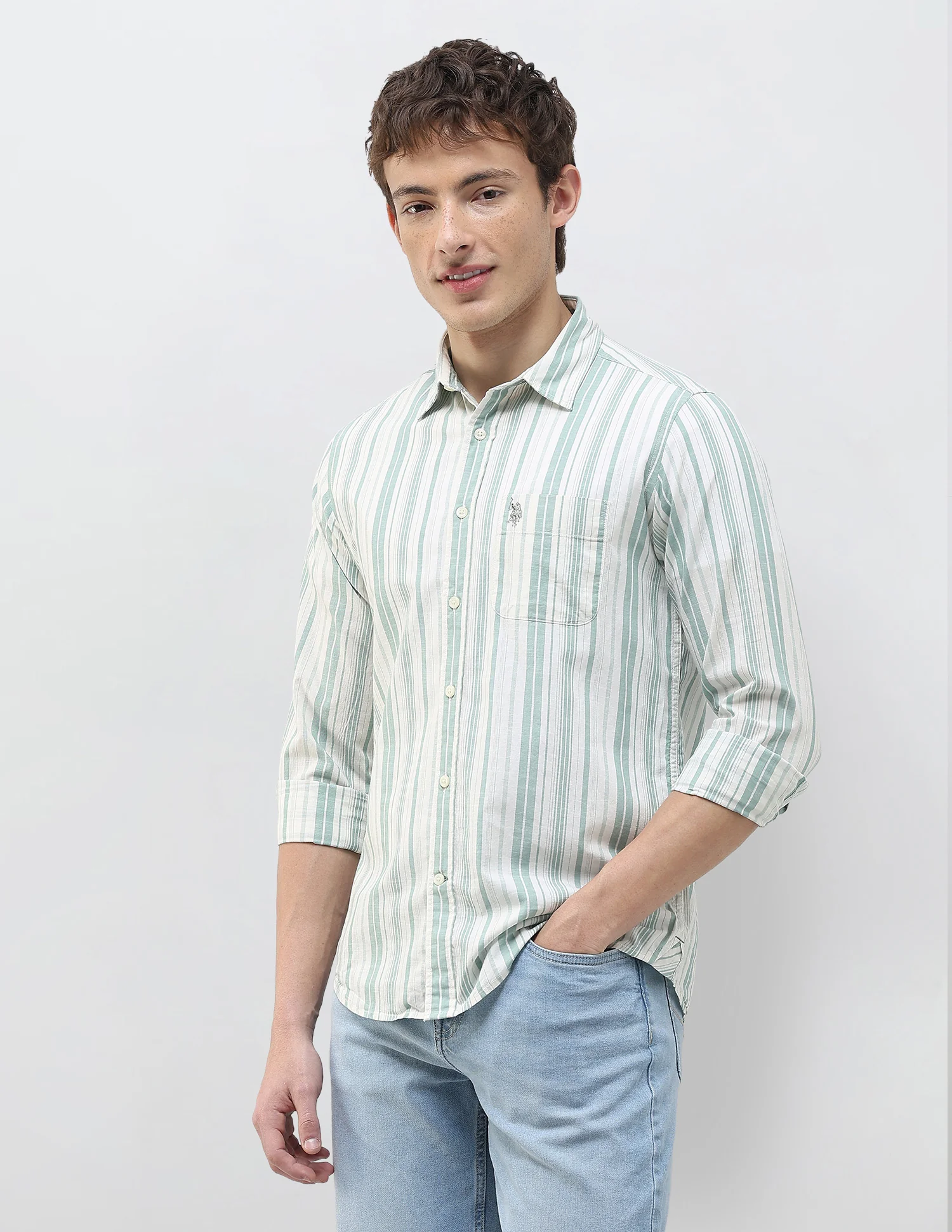 Vertical Striped Regular Fit Shirt - Image 4