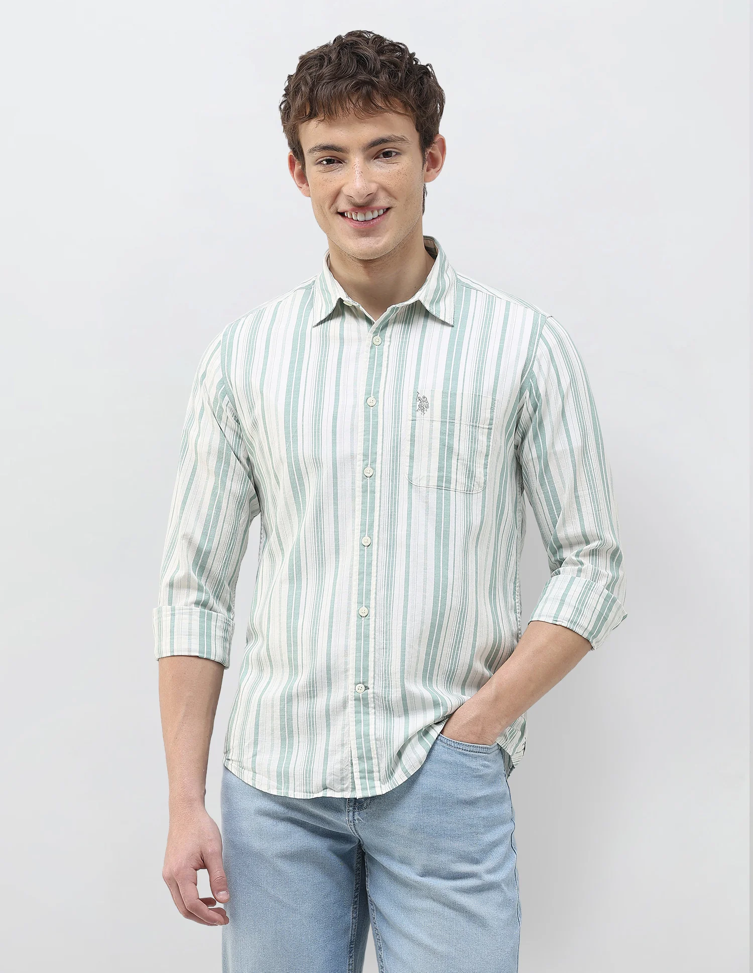 Vertical Striped Regular Fit Shirt - Image 6