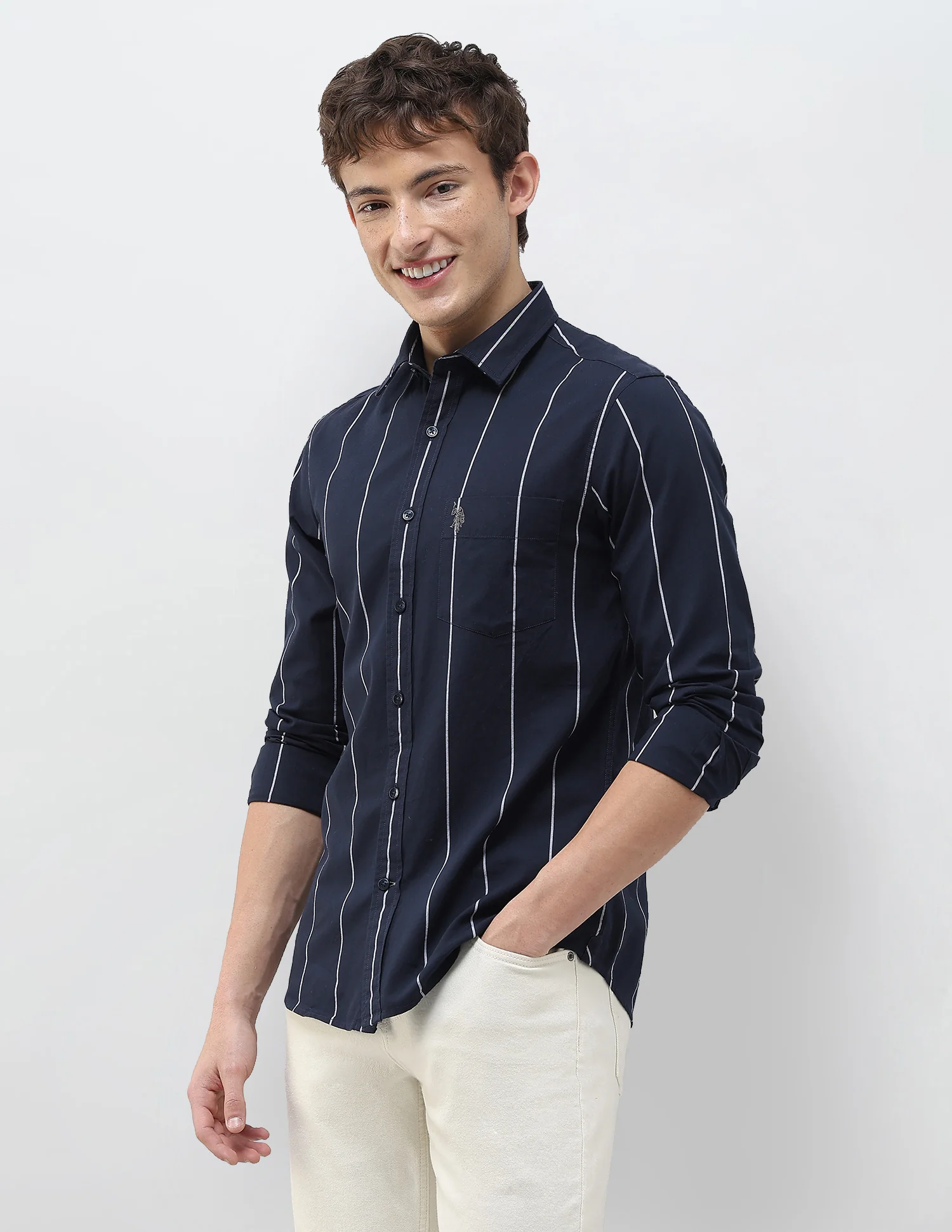 Vertical Striped Regular Fit Shirt - Image 4