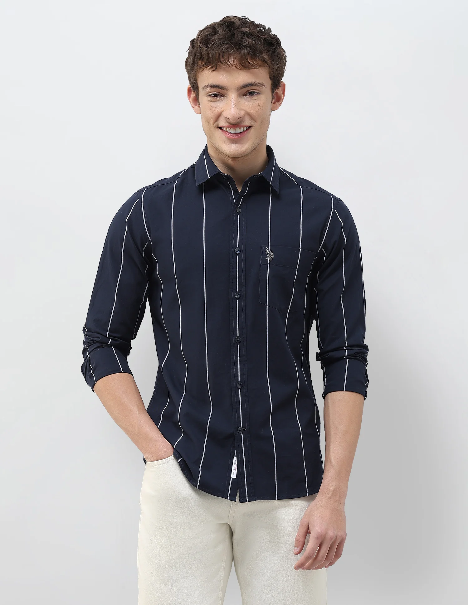 Vertical Striped Regular Fit Shirt - Image 6