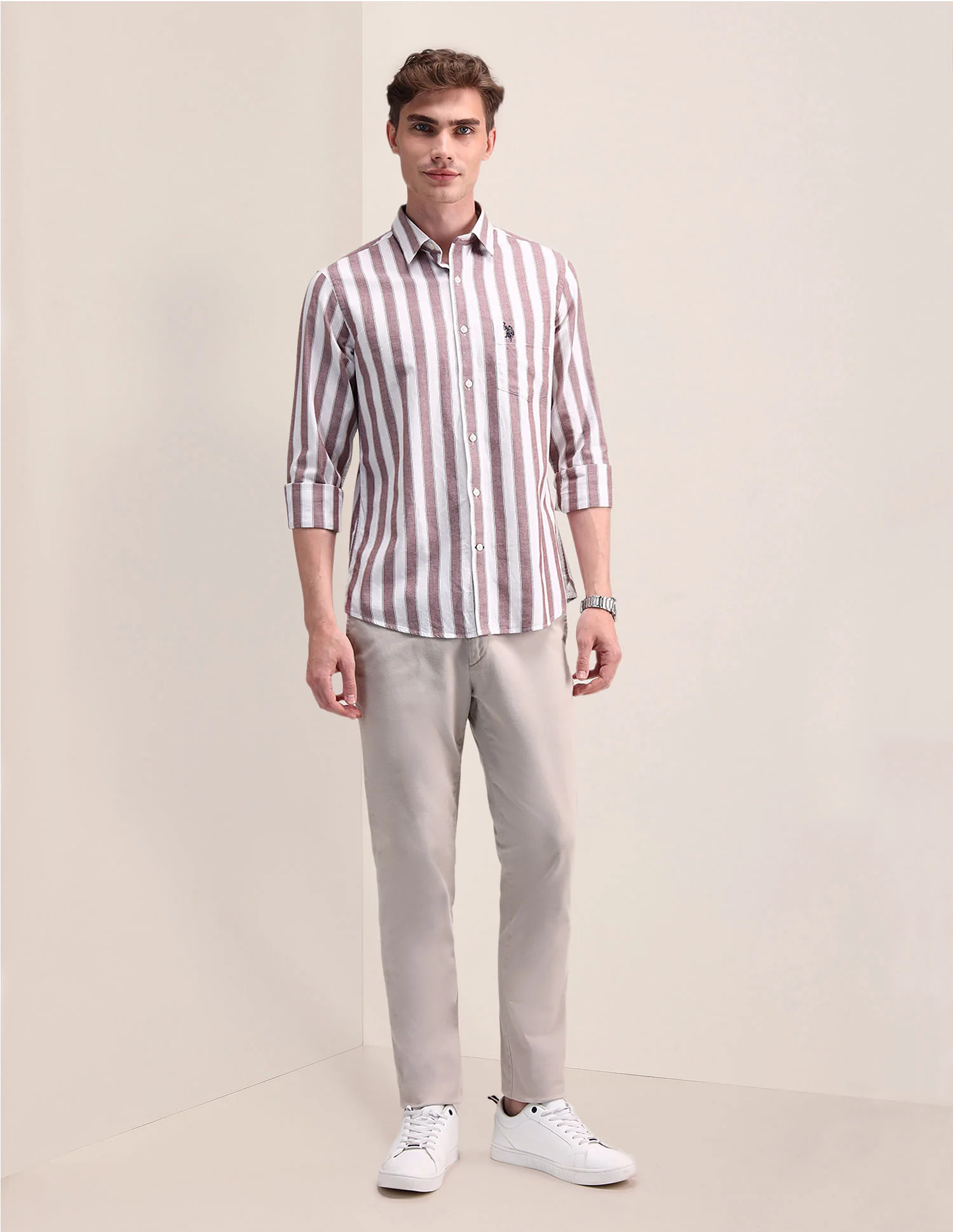 Vertical Striped Regular Shirt - Image 3