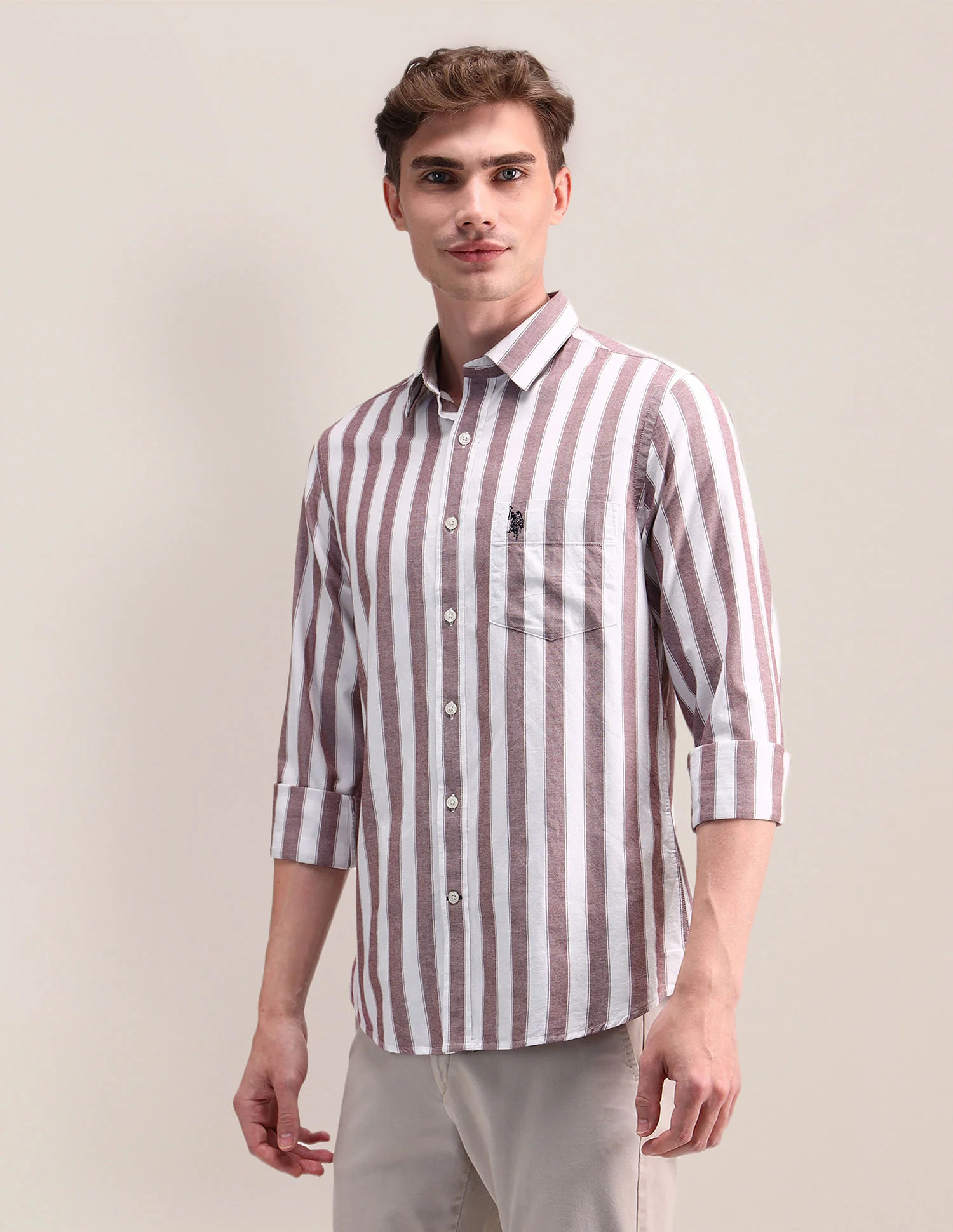 Vertical Striped Regular Shirt - Image 4