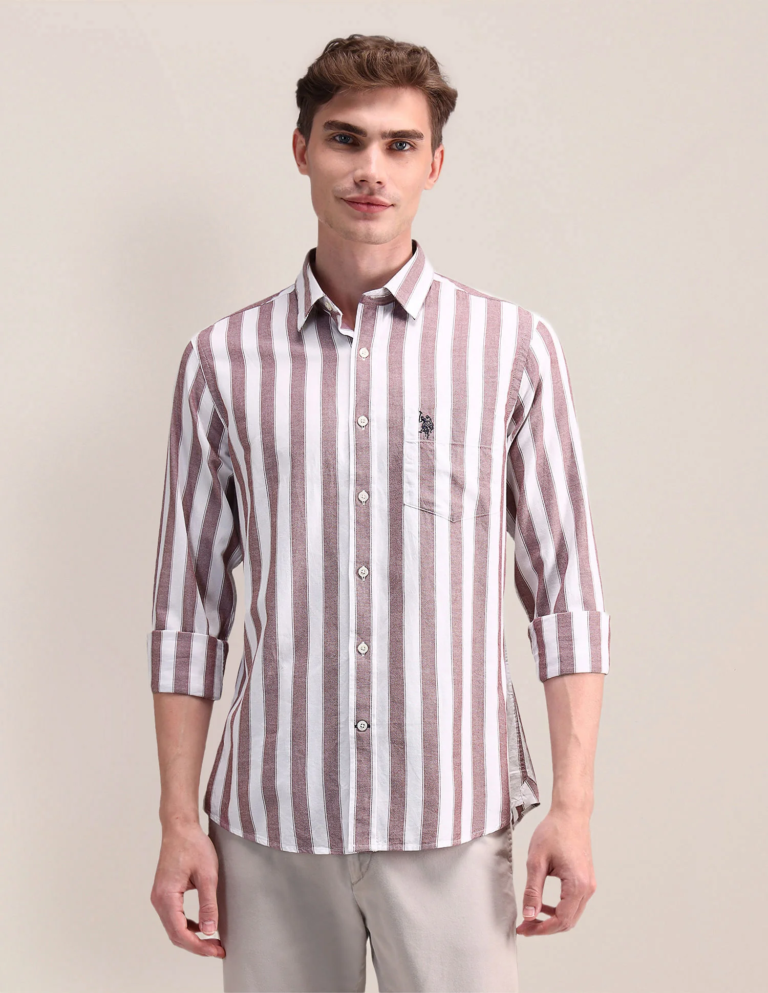 Vertical Striped Regular Shirt - Image 6