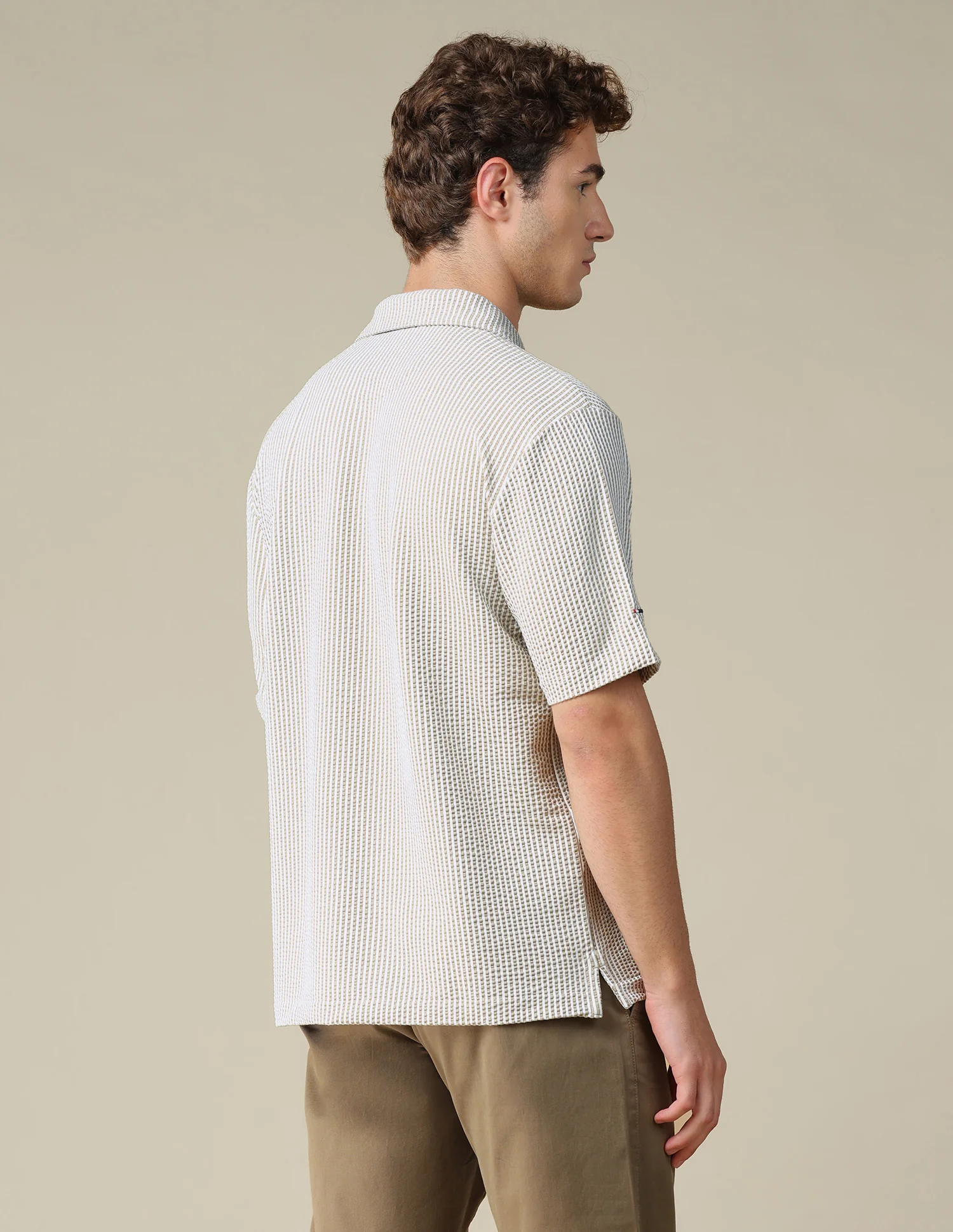 Vertical Striped Relaxed Fit Polo Shirt - Image 5