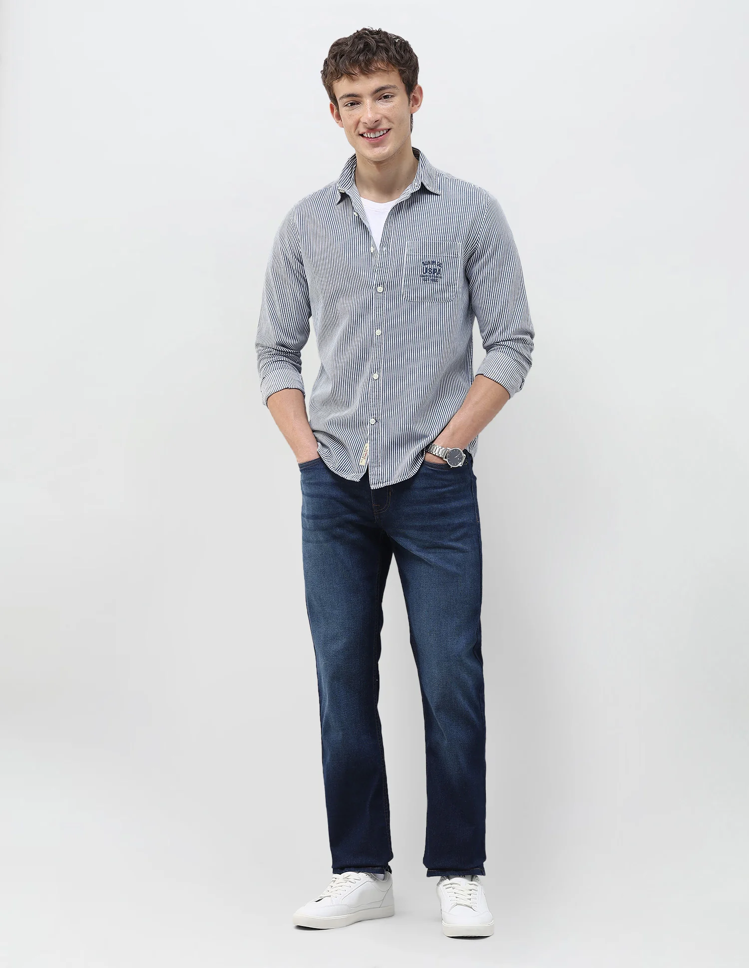 Vertical Striped Relaxed Fit Shirt - Image 3