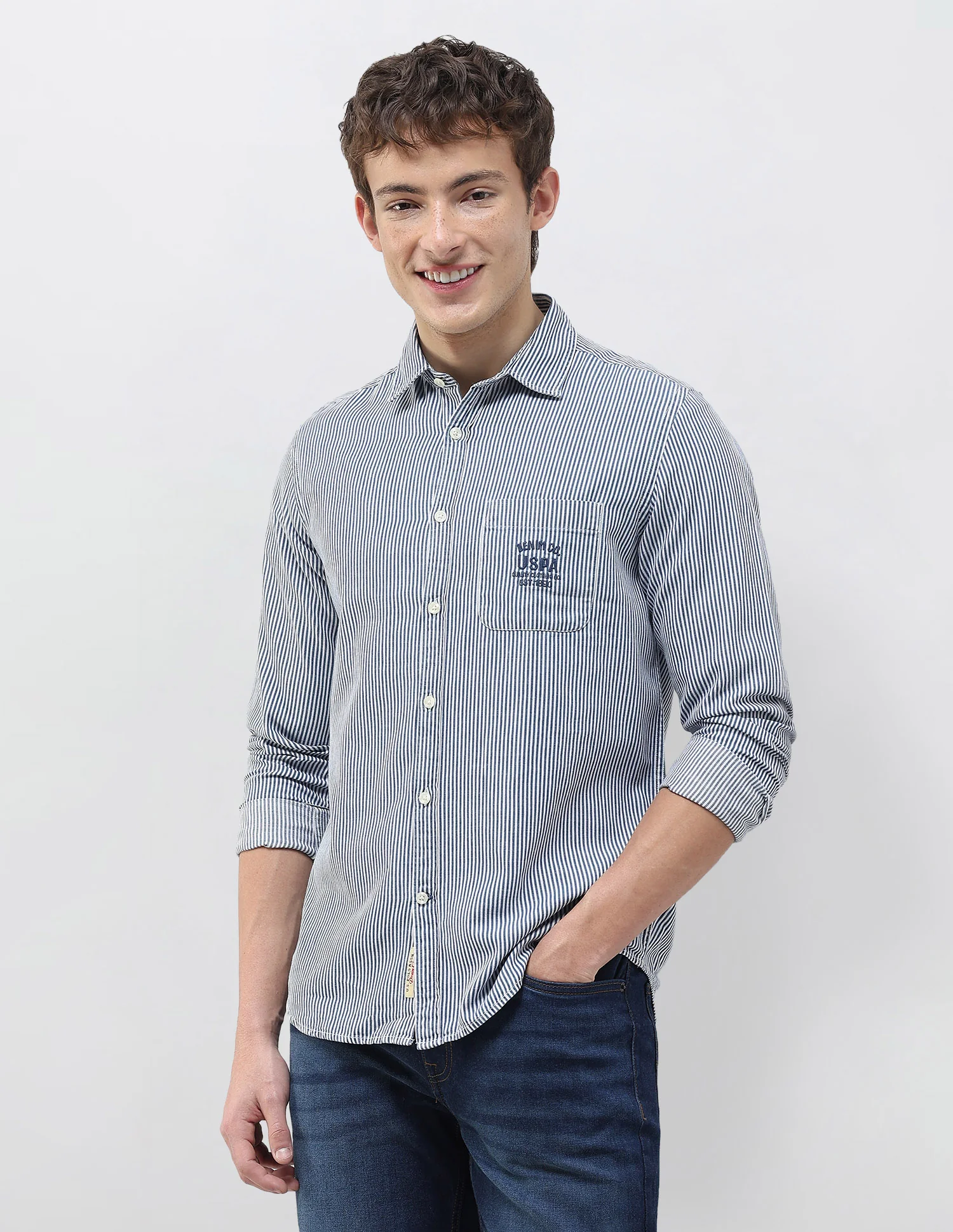 Vertical Striped Relaxed Fit Shirt - Image 4