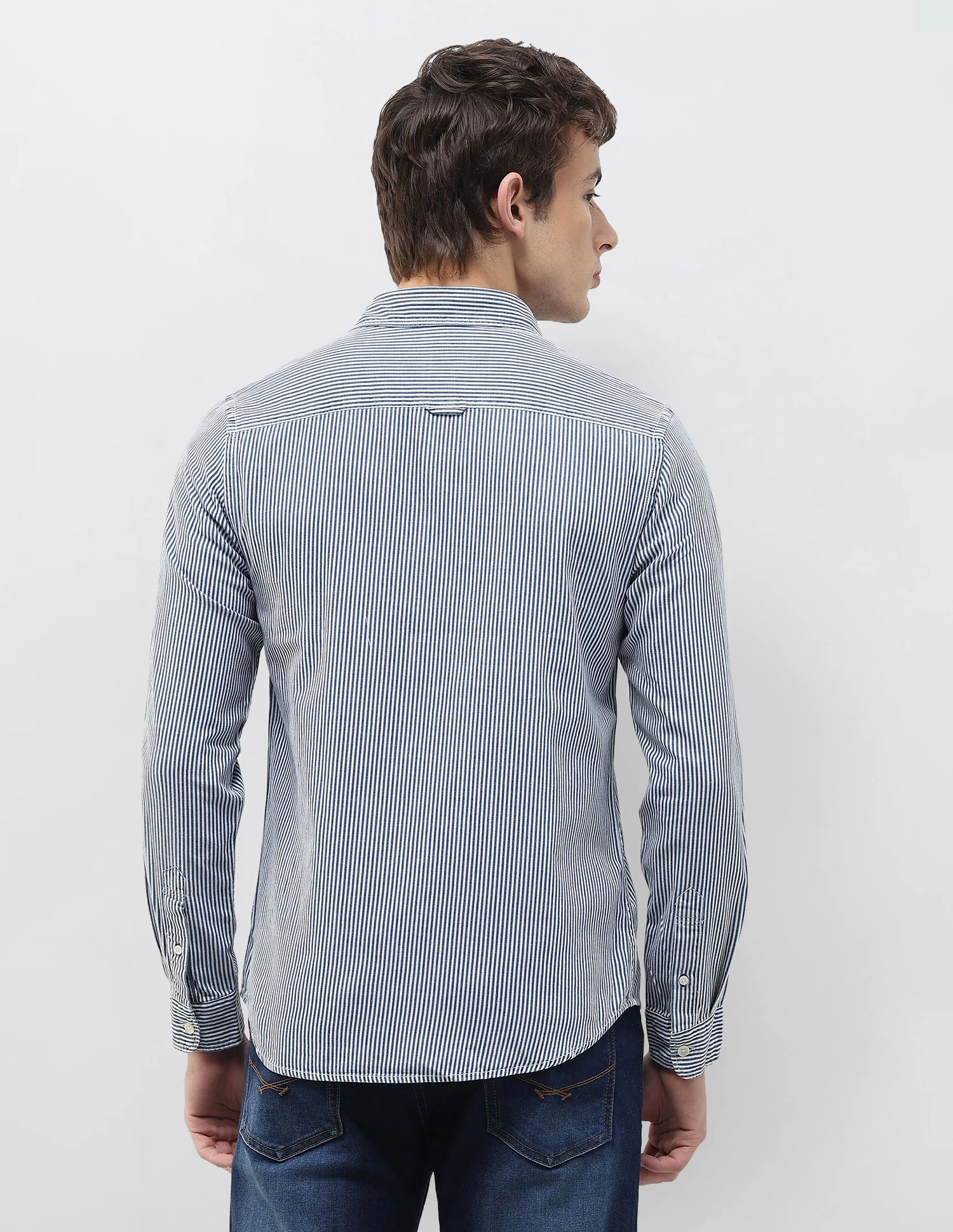 Vertical Striped Relaxed Fit Shirt - Image 5