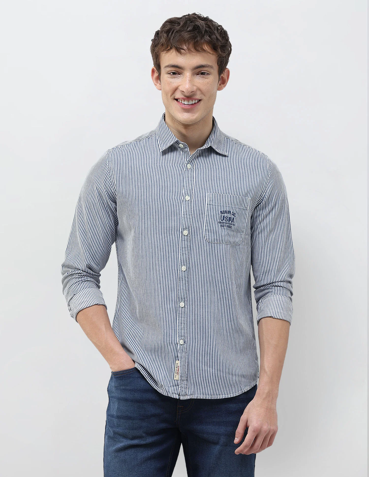 Vertical Striped Relaxed Fit Shirt - Image 6
