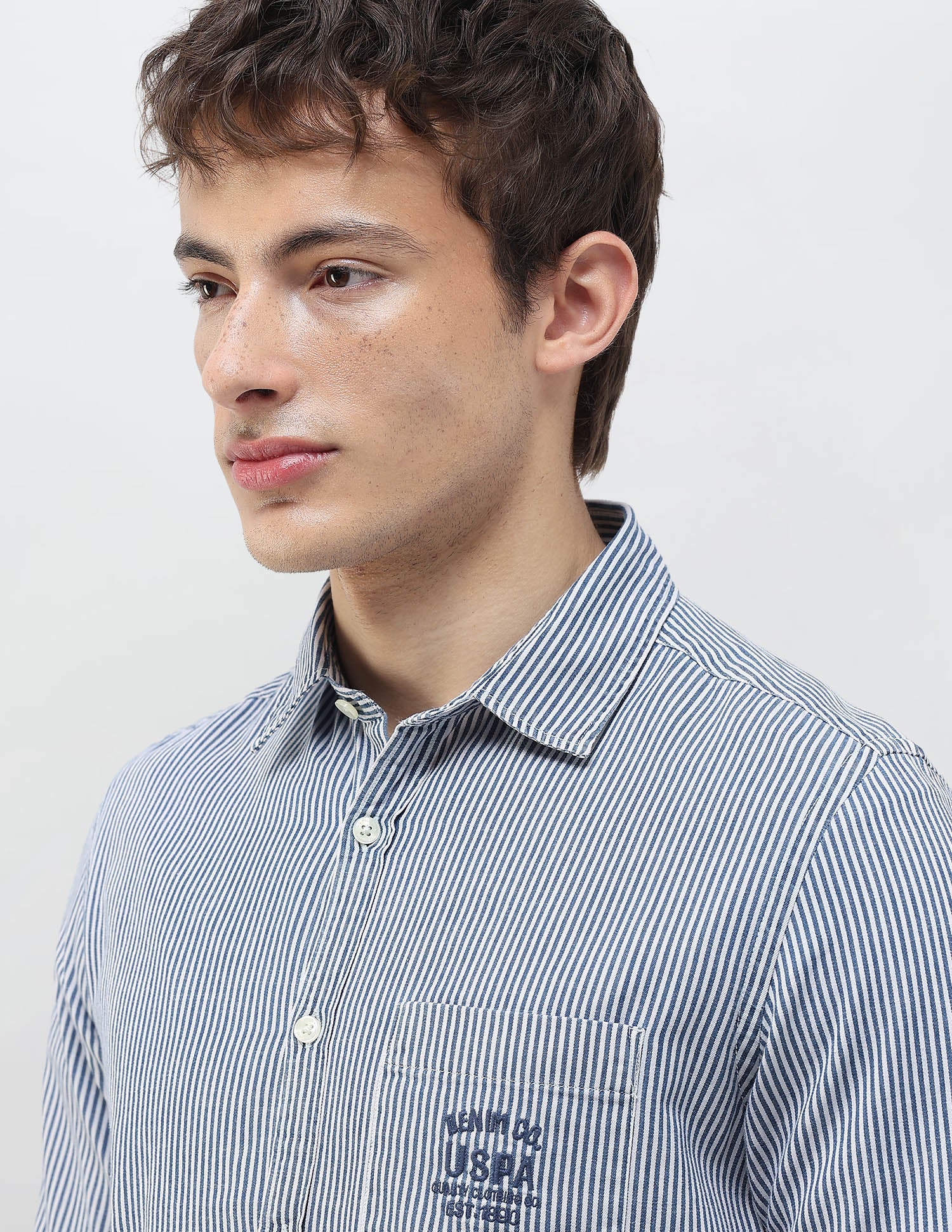 Vertical Striped Relaxed Fit Shirt - Image 7