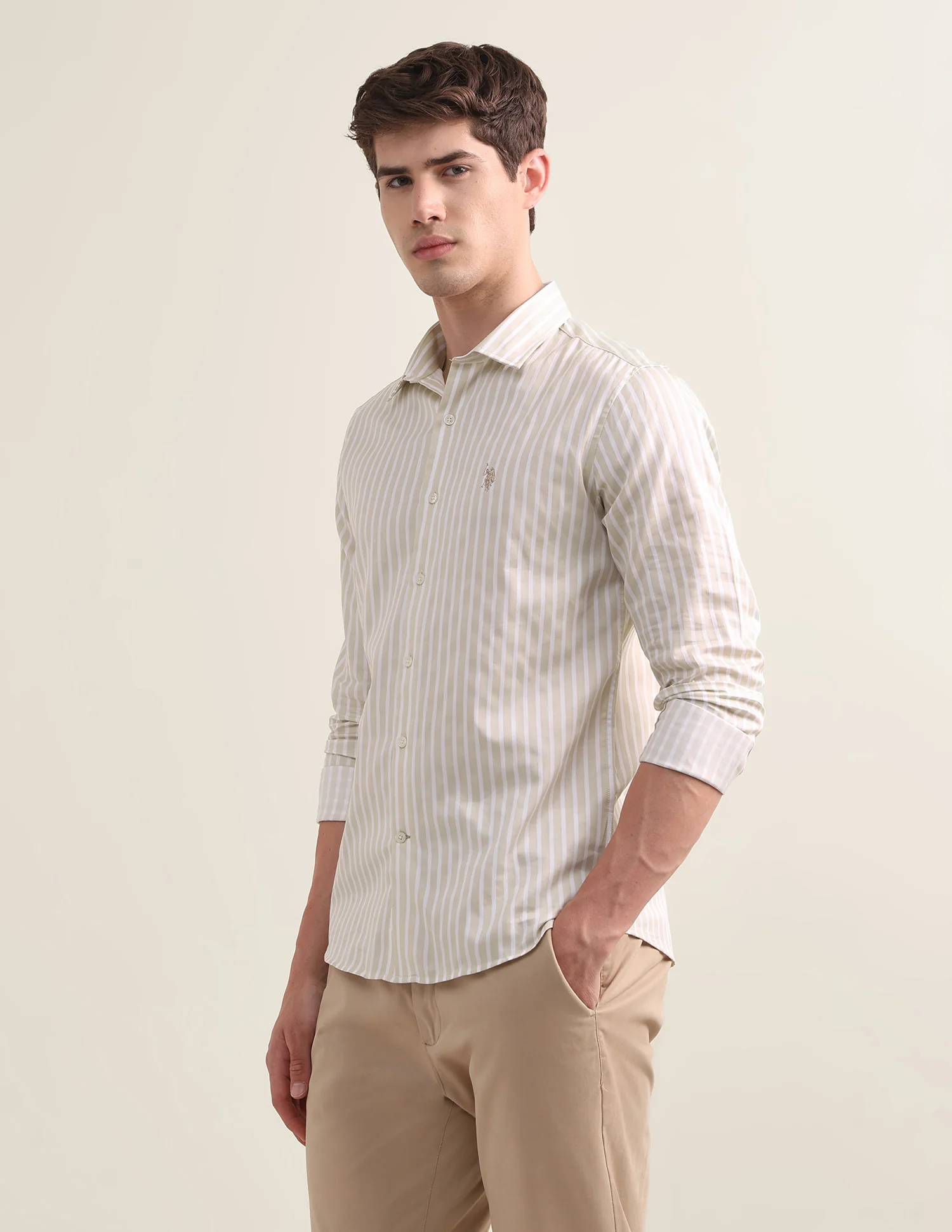 Vertical Striped Satin Shirt - Image 4
