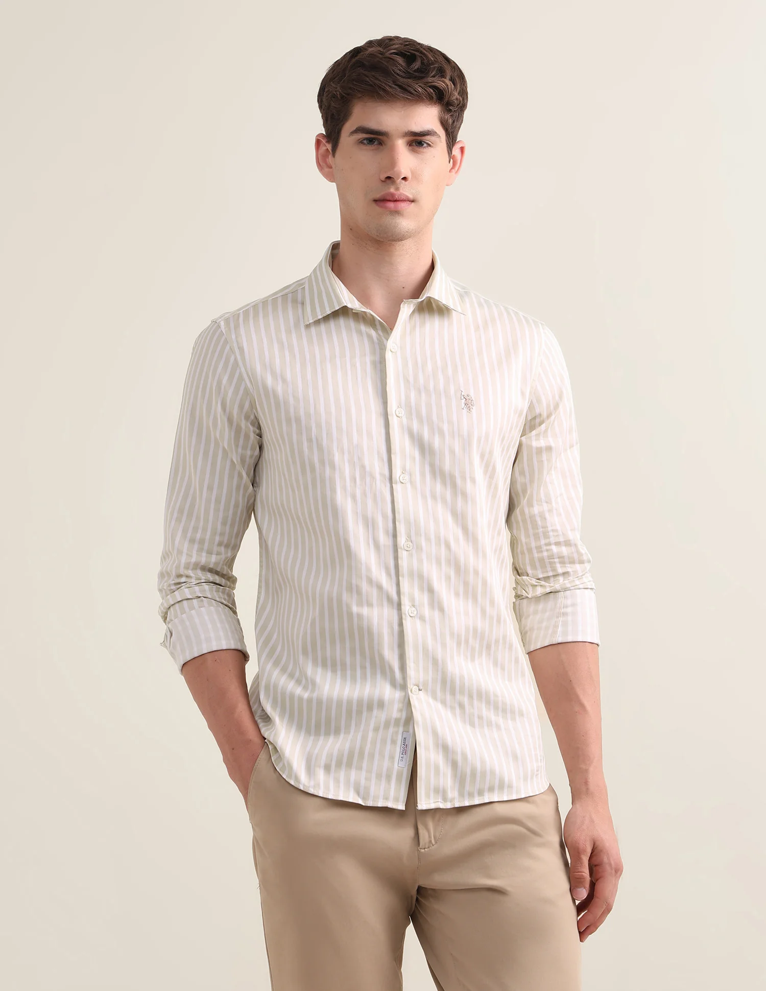 Vertical Striped Satin Shirt - Image 6