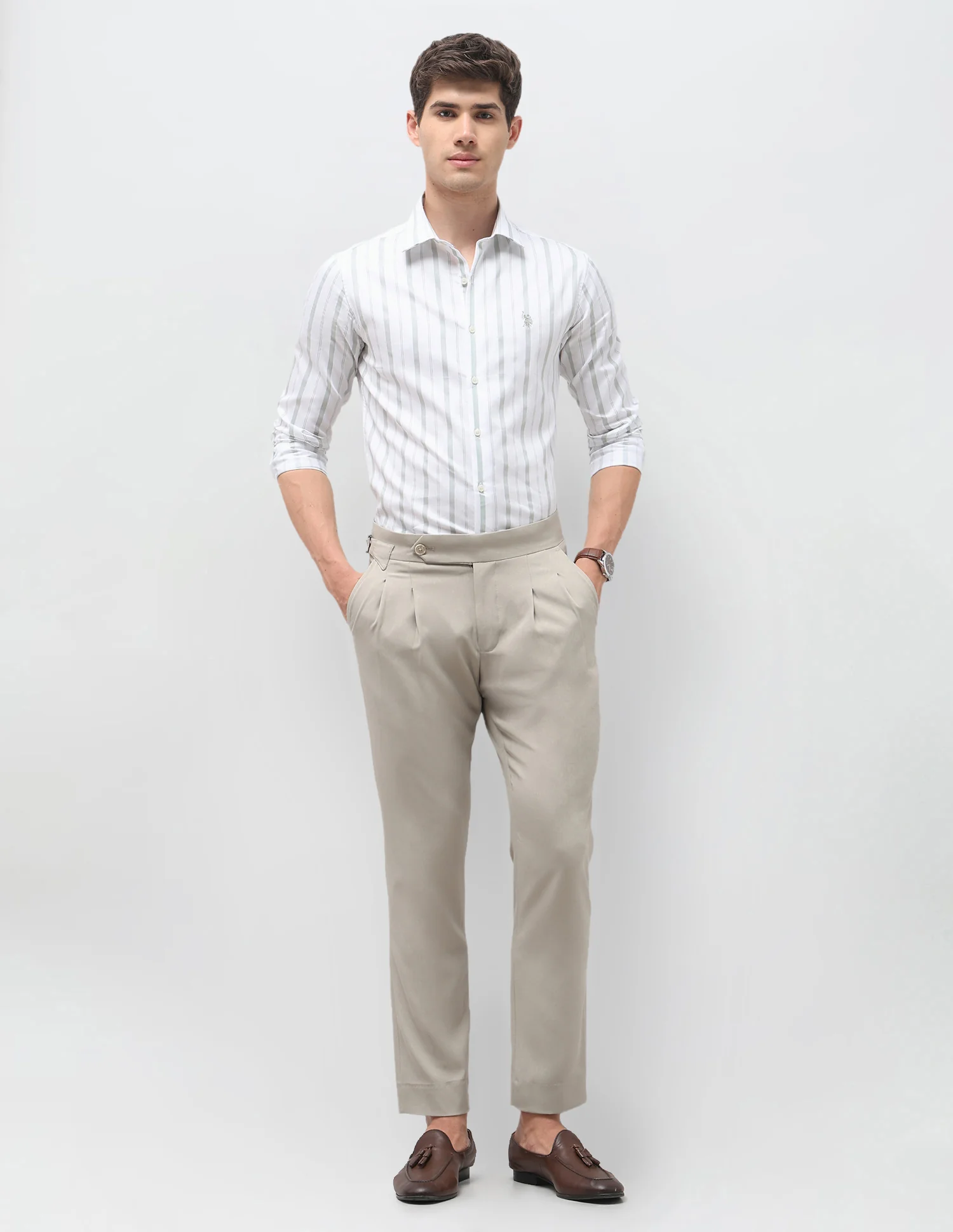 Vertical Striped Satin Shirt - Image 3