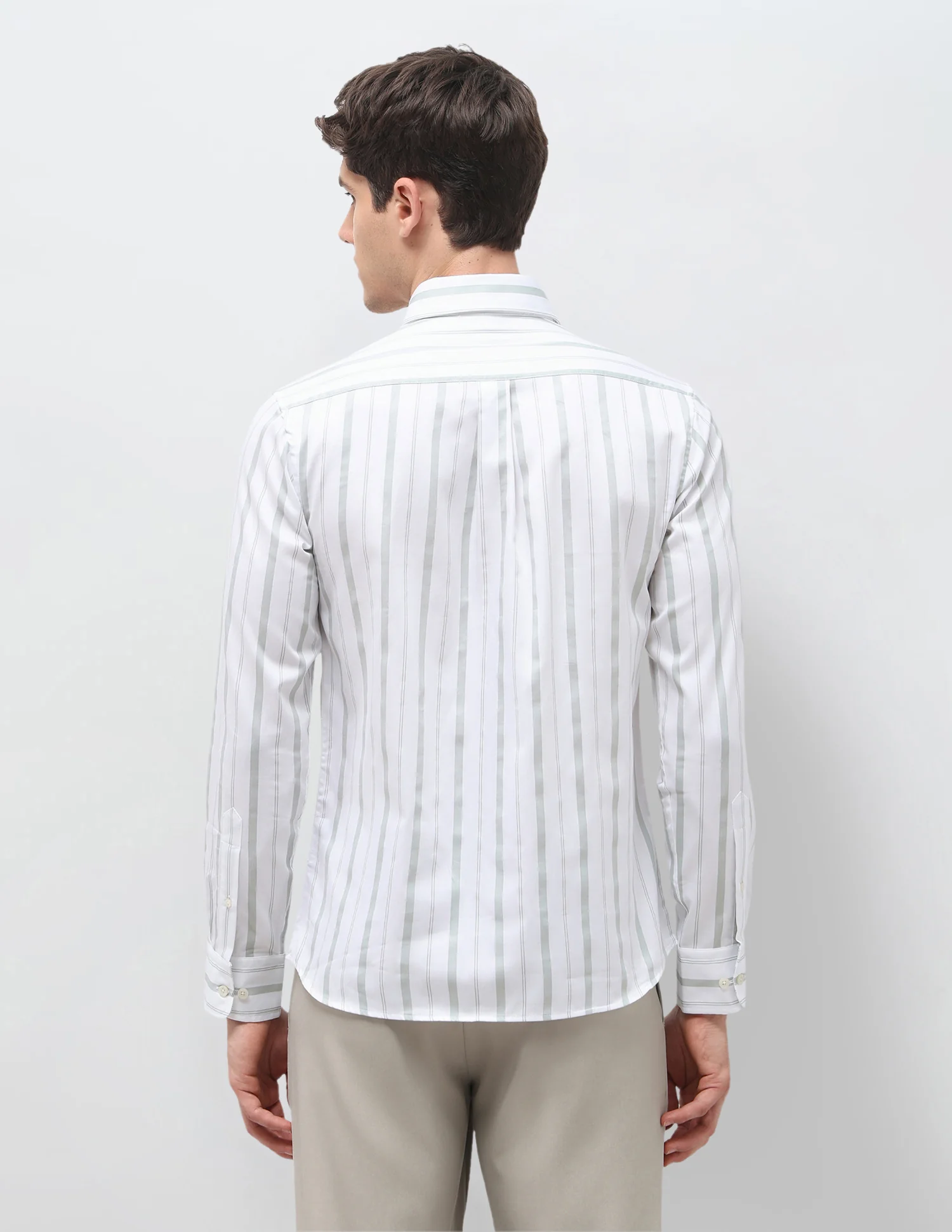 Vertical Striped Satin Shirt - Image 5