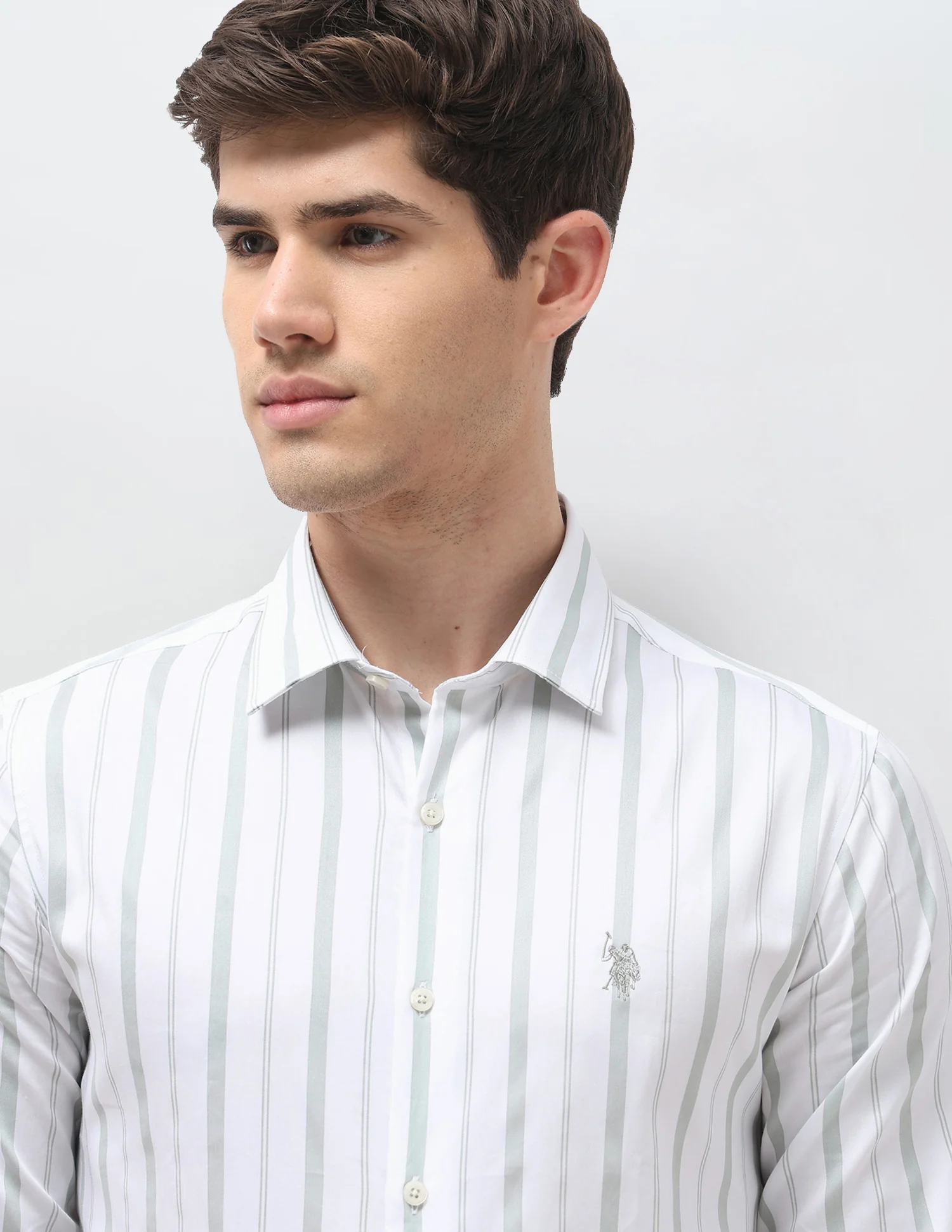 Vertical Striped Satin Shirt - Image 7