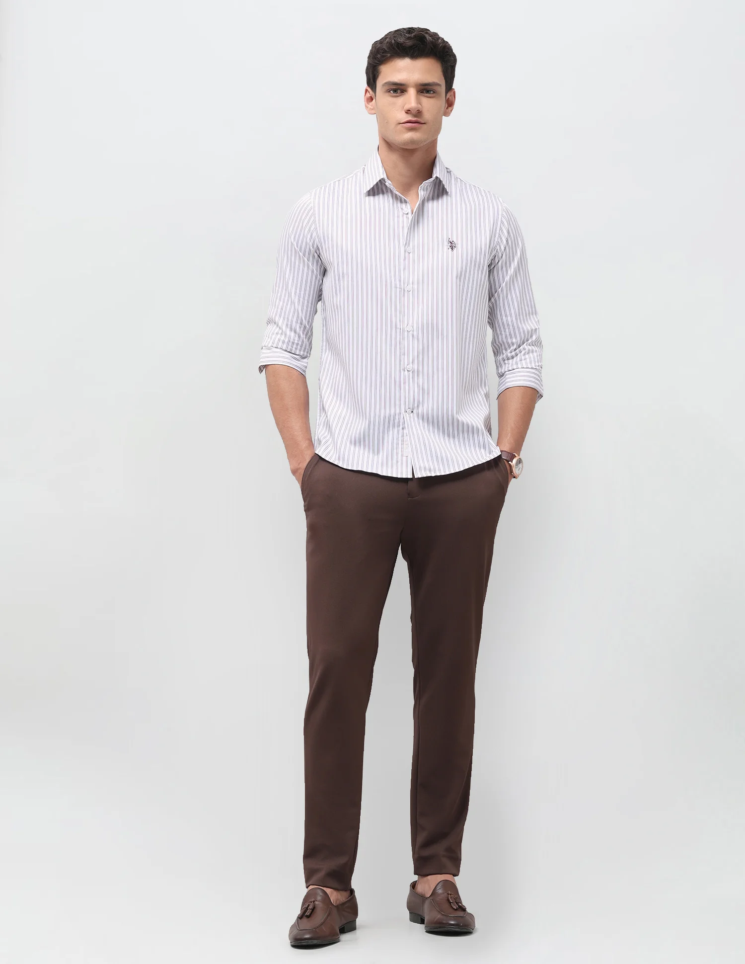 Vertical Striped Satin Shirt - Image 3