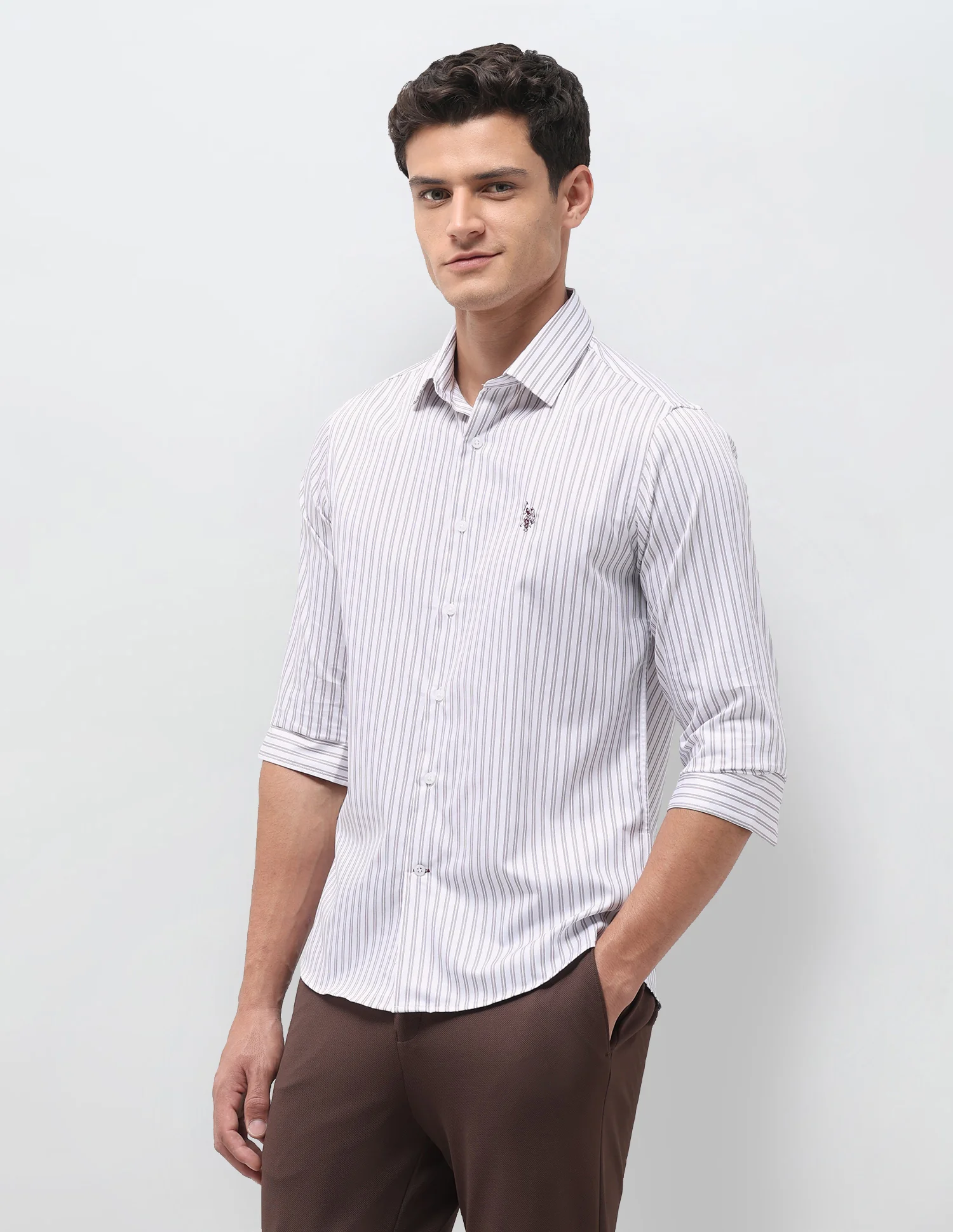 Vertical Striped Satin Shirt - Image 4