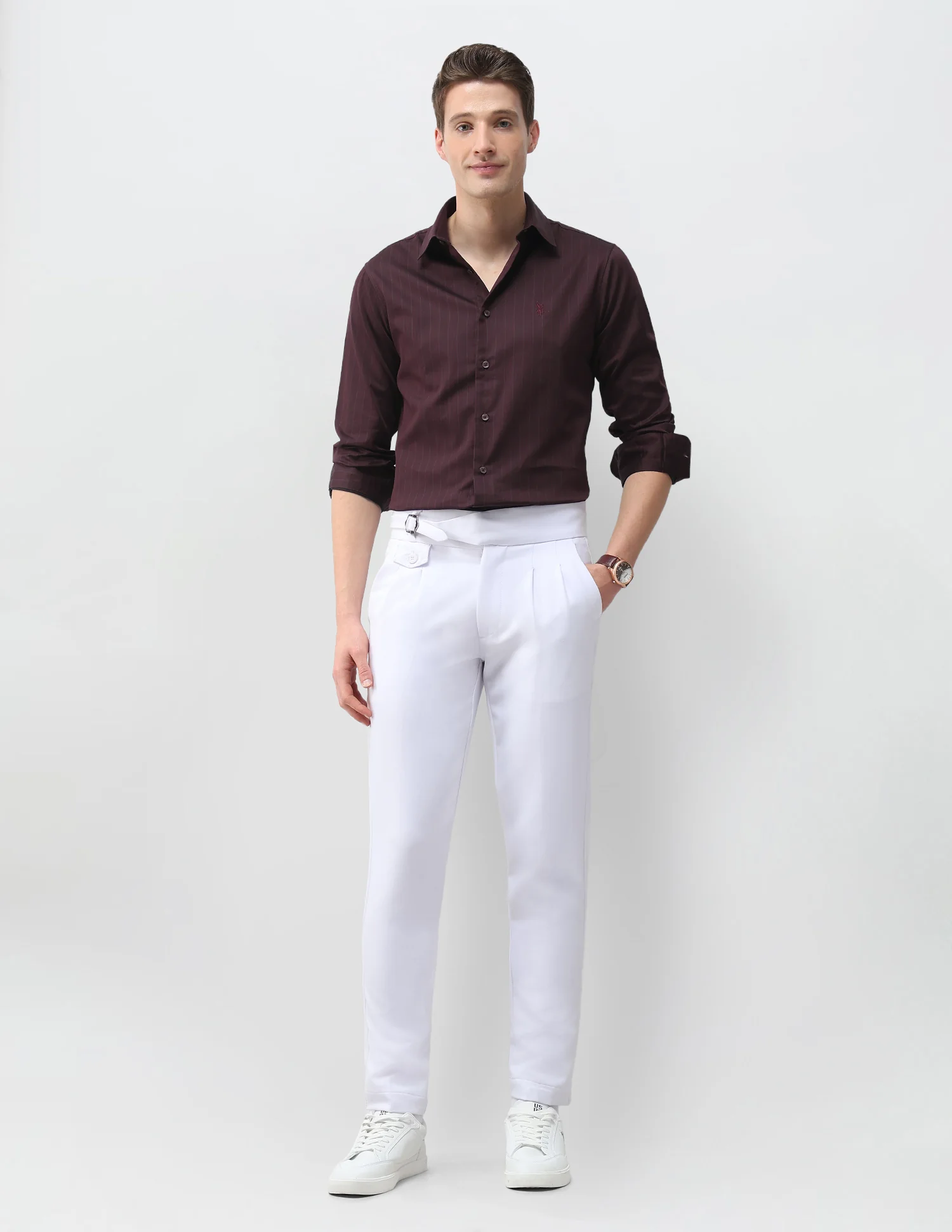Vertical Striped Satin Shirt - Image 3