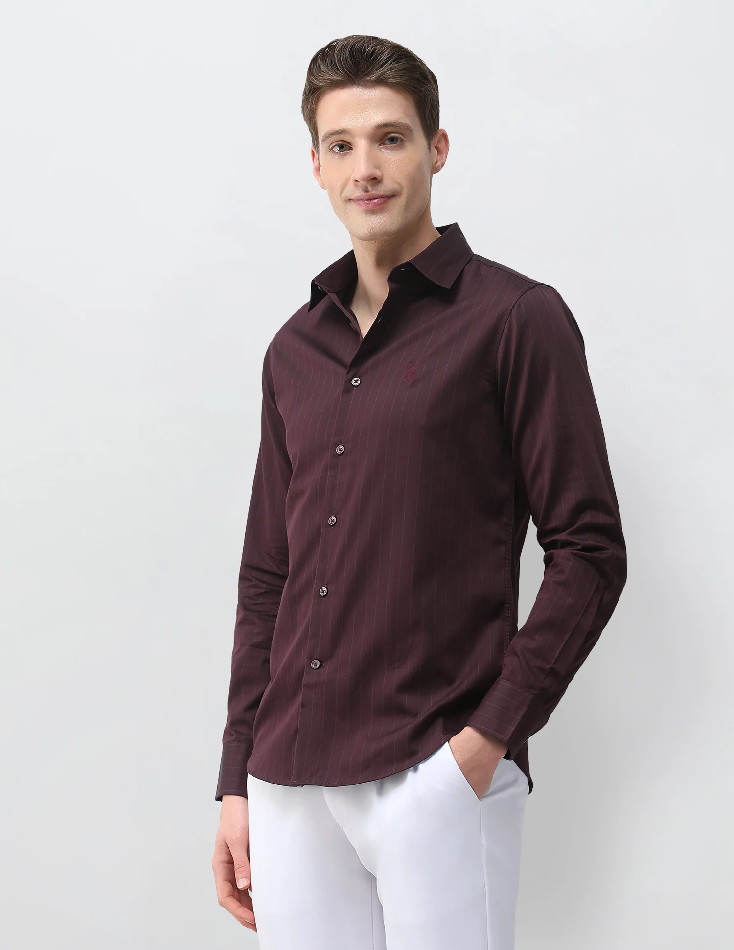 Vertical Striped Satin Shirt - Image 4
