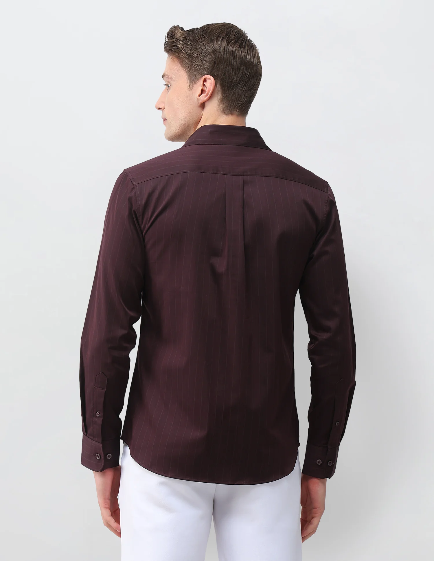 Vertical Striped Satin Shirt - Image 5