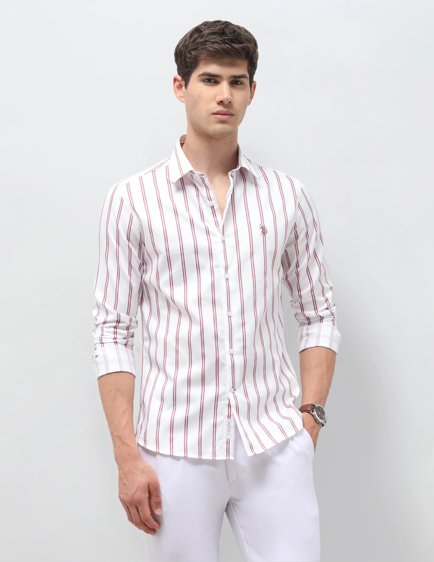 Vertical Striped Satin Shirt