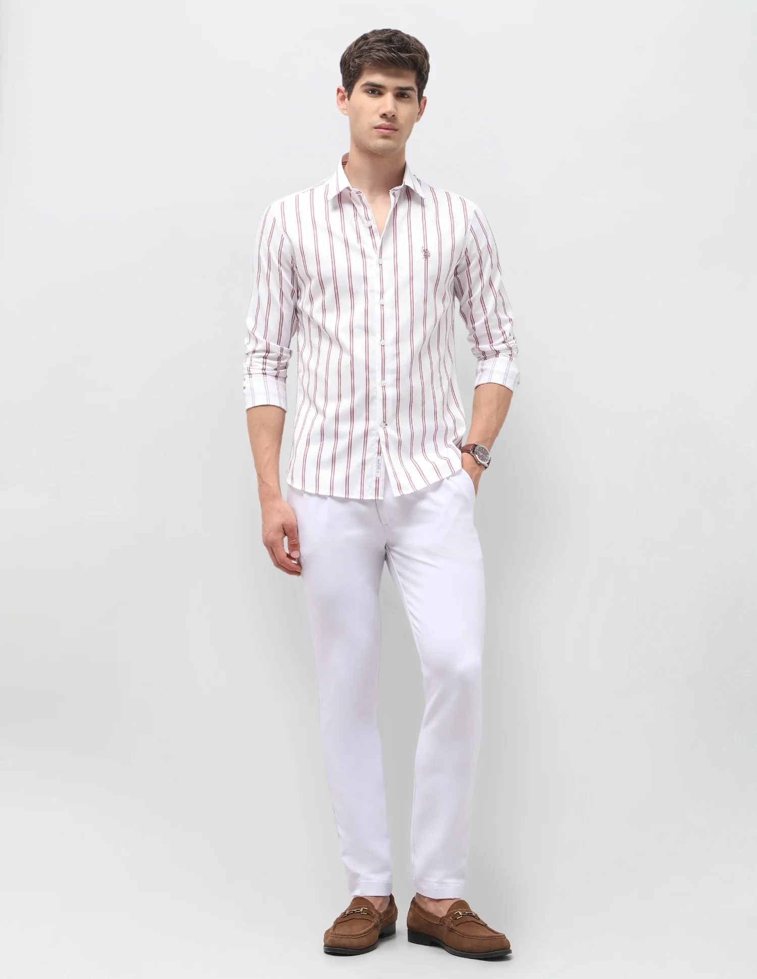 Vertical Striped Satin Shirt - Image 3