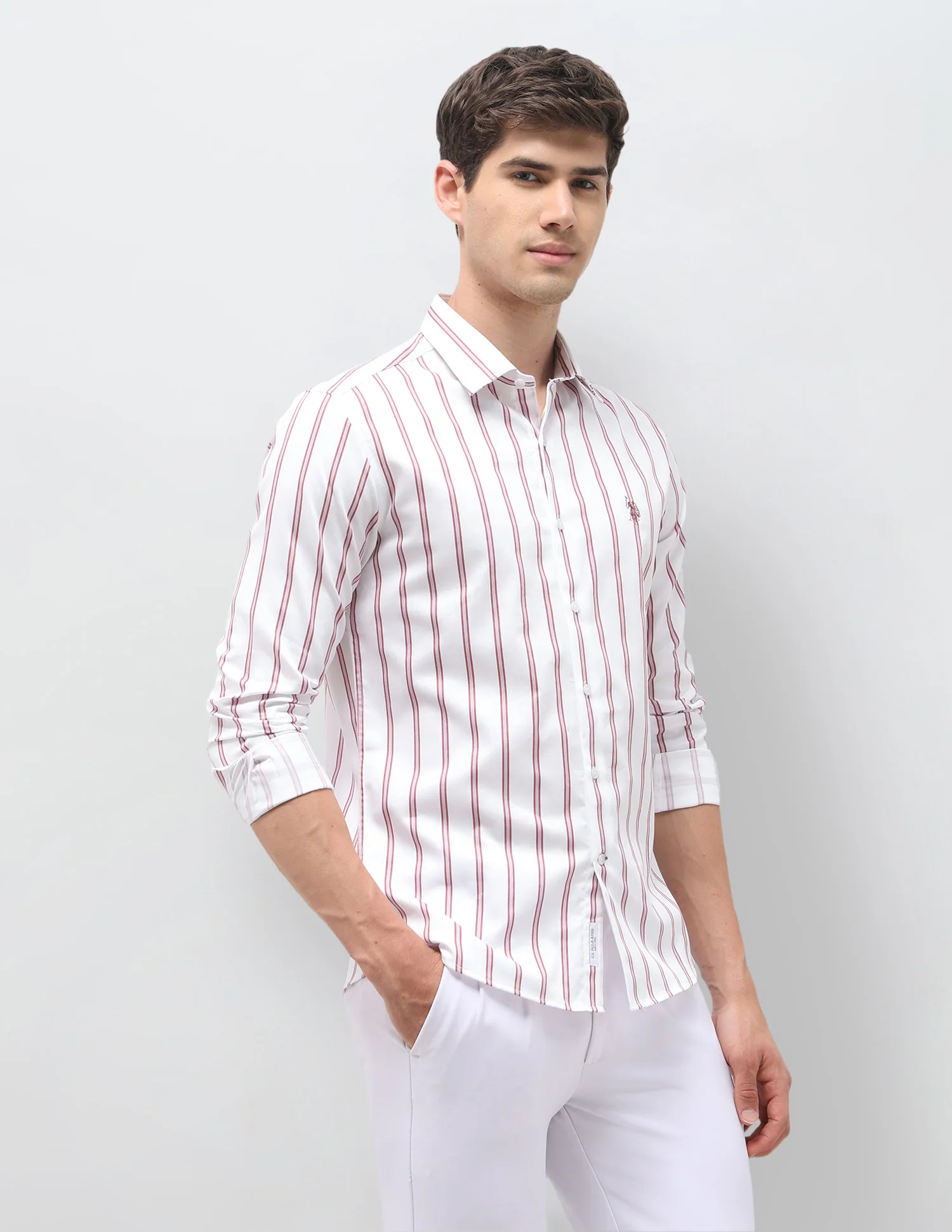 Vertical Striped Satin Shirt - Image 4