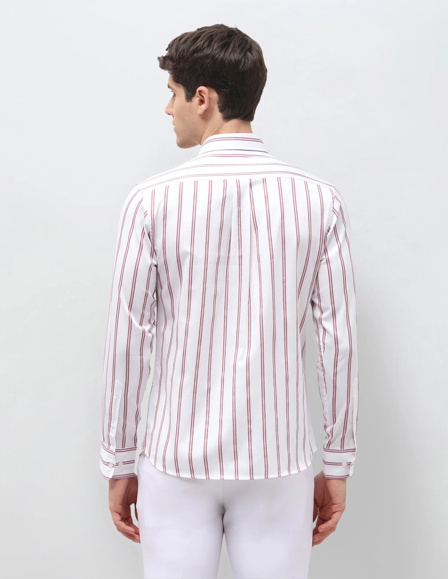 Vertical Striped Satin Shirt - Image 5