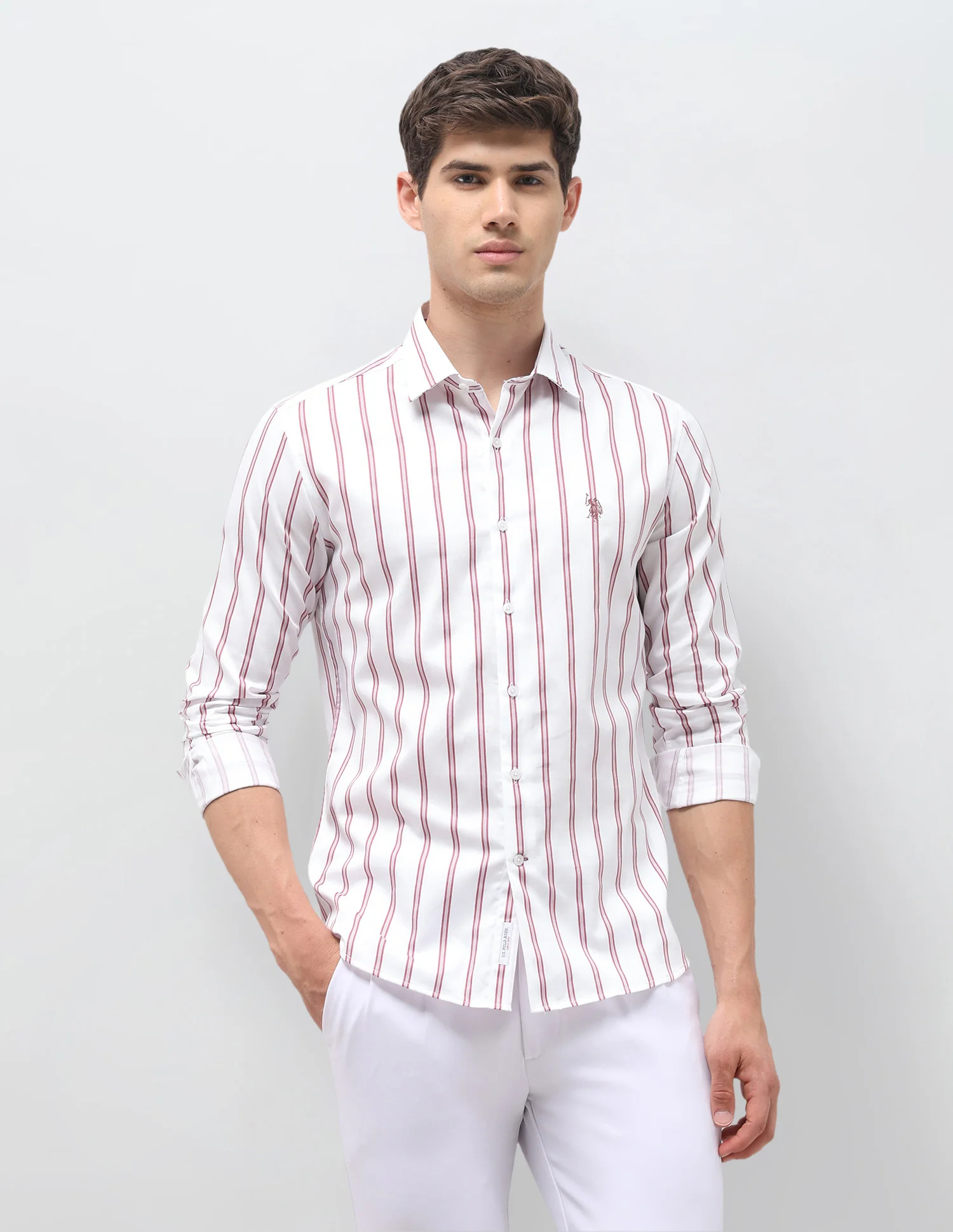 Vertical Striped Satin Shirt - Image 6