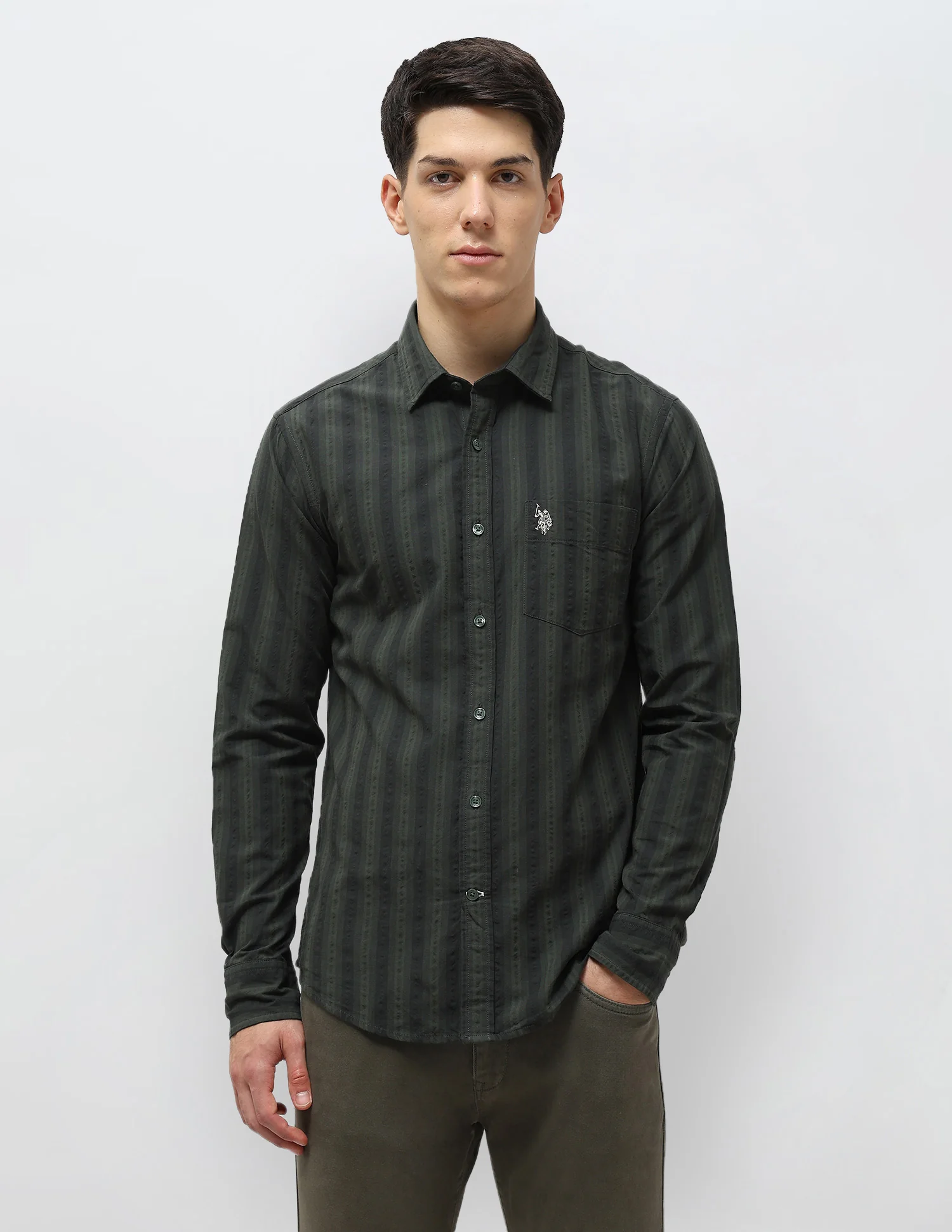 Vertical Striped Seersucker Shirt - Image 6