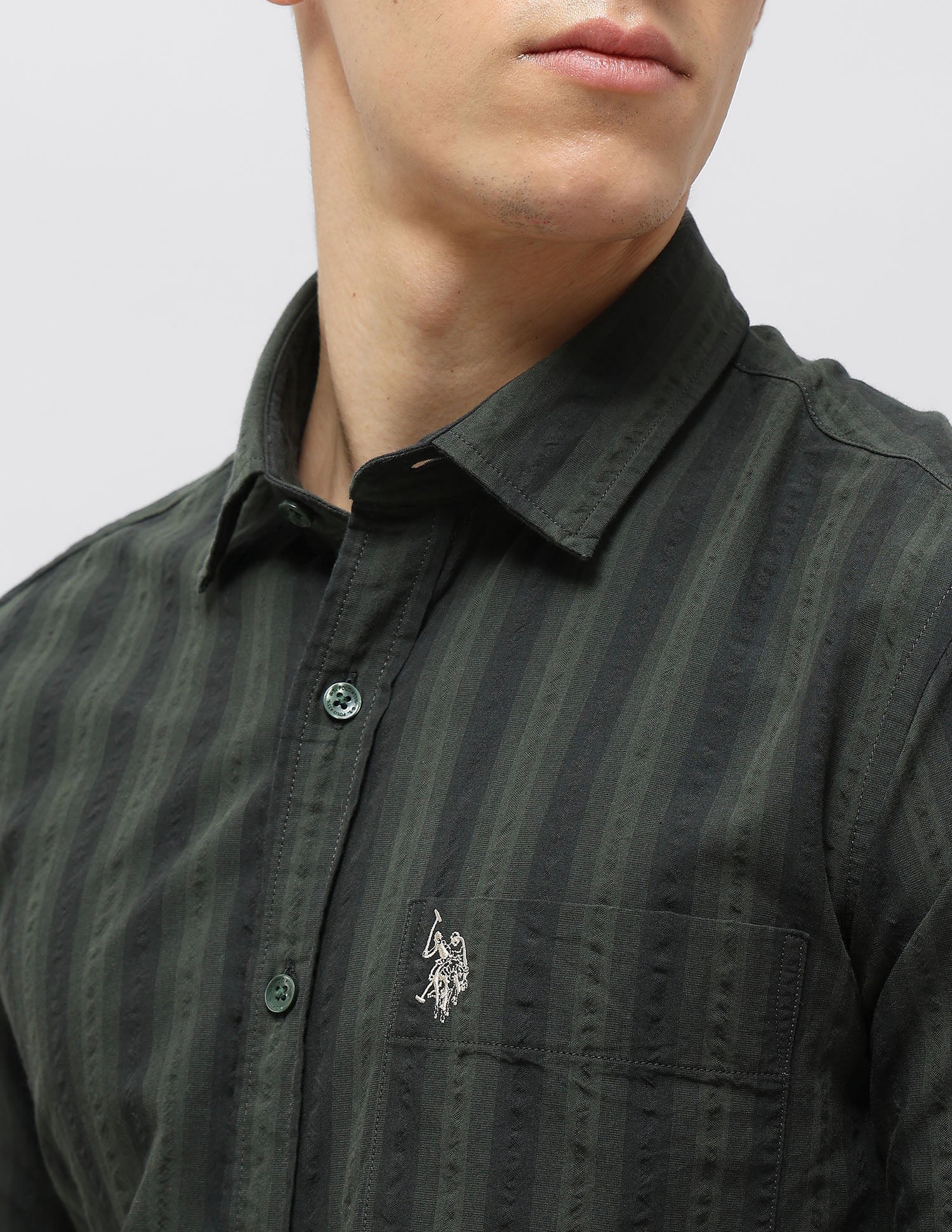 Vertical Striped Seersucker Shirt - Image 7